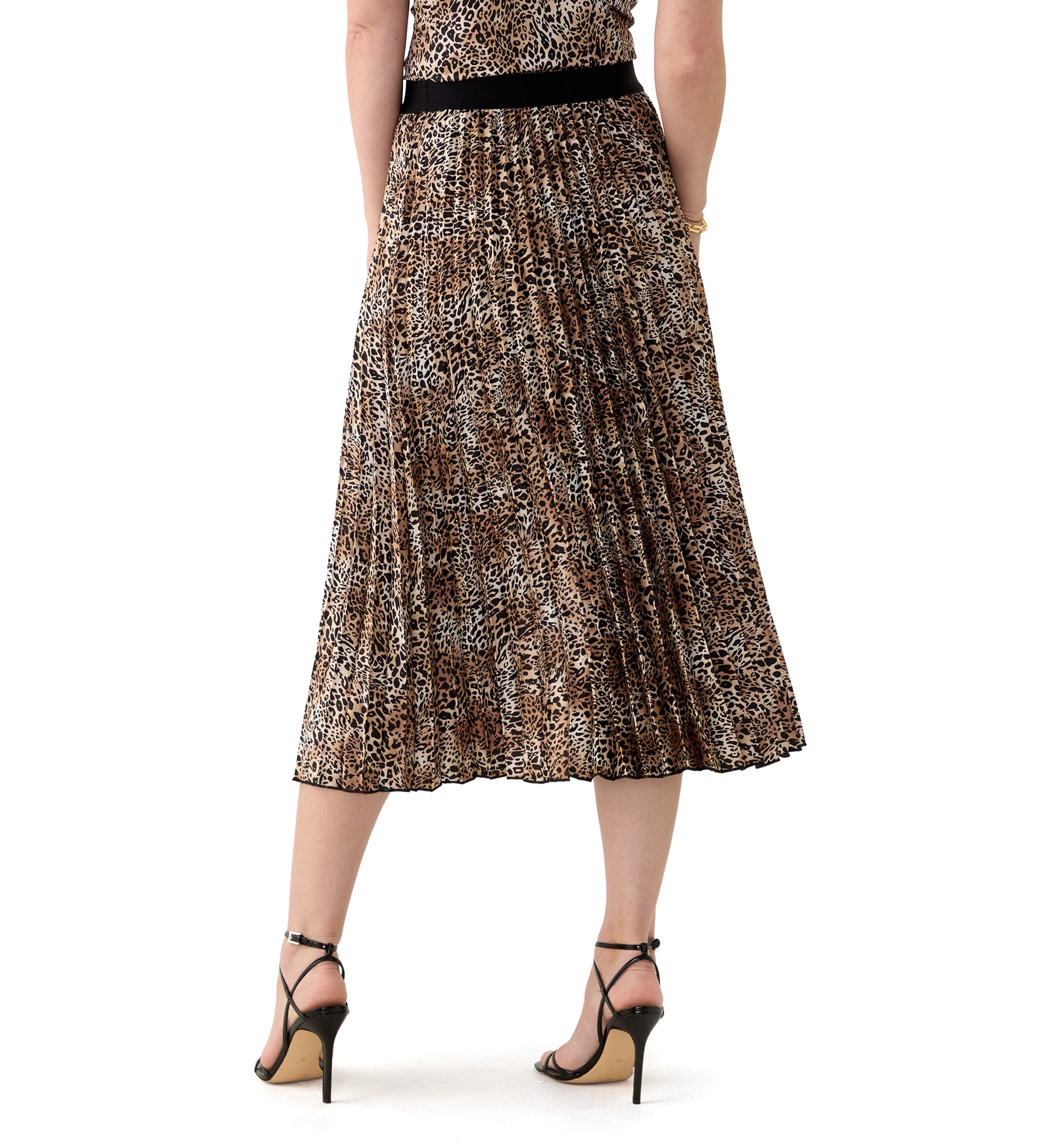 Womens Pull On Pleated Skirt 