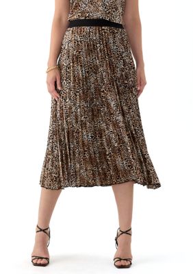 THE LIMITED Women’s Petite Printed Pull On Pleated Skirt, PXL