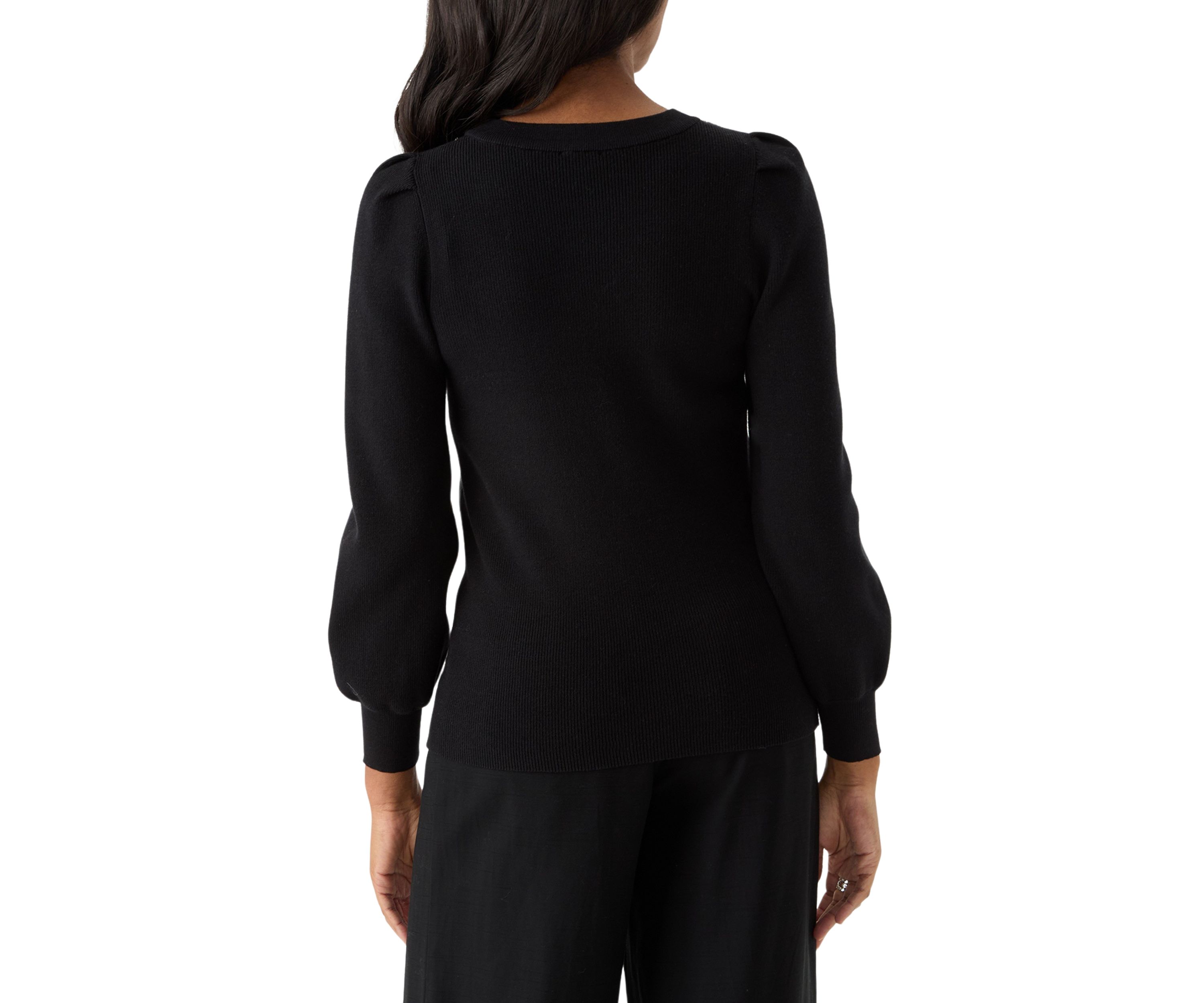 Womens Embellished Crew Neck Pullover Sweater