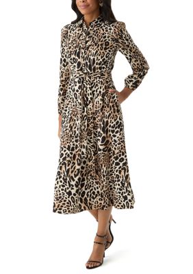 THE LIMITED Women's Plus Size Printed Midi Shirtdress