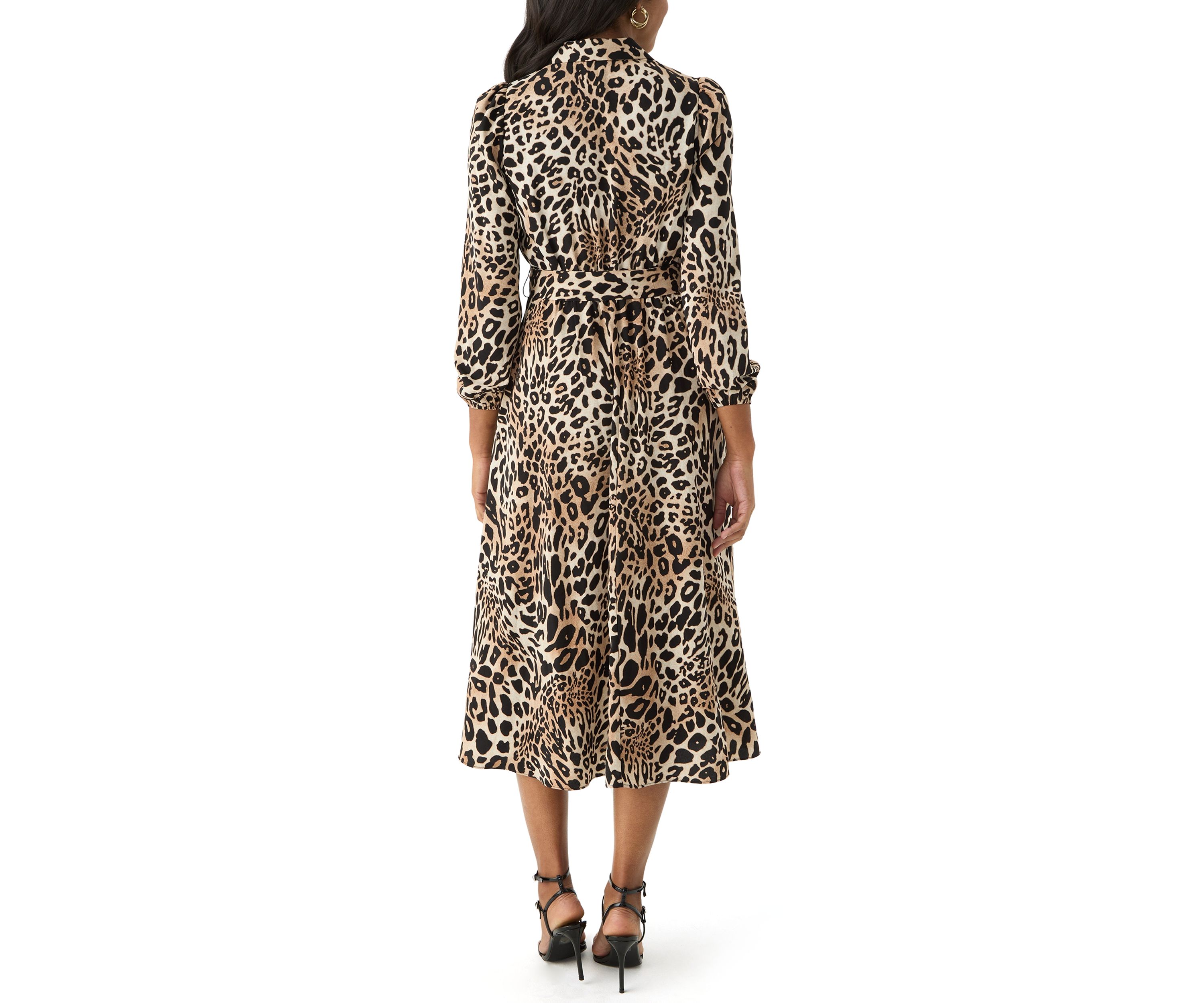 Plus Size Printed Midi Shirtdress