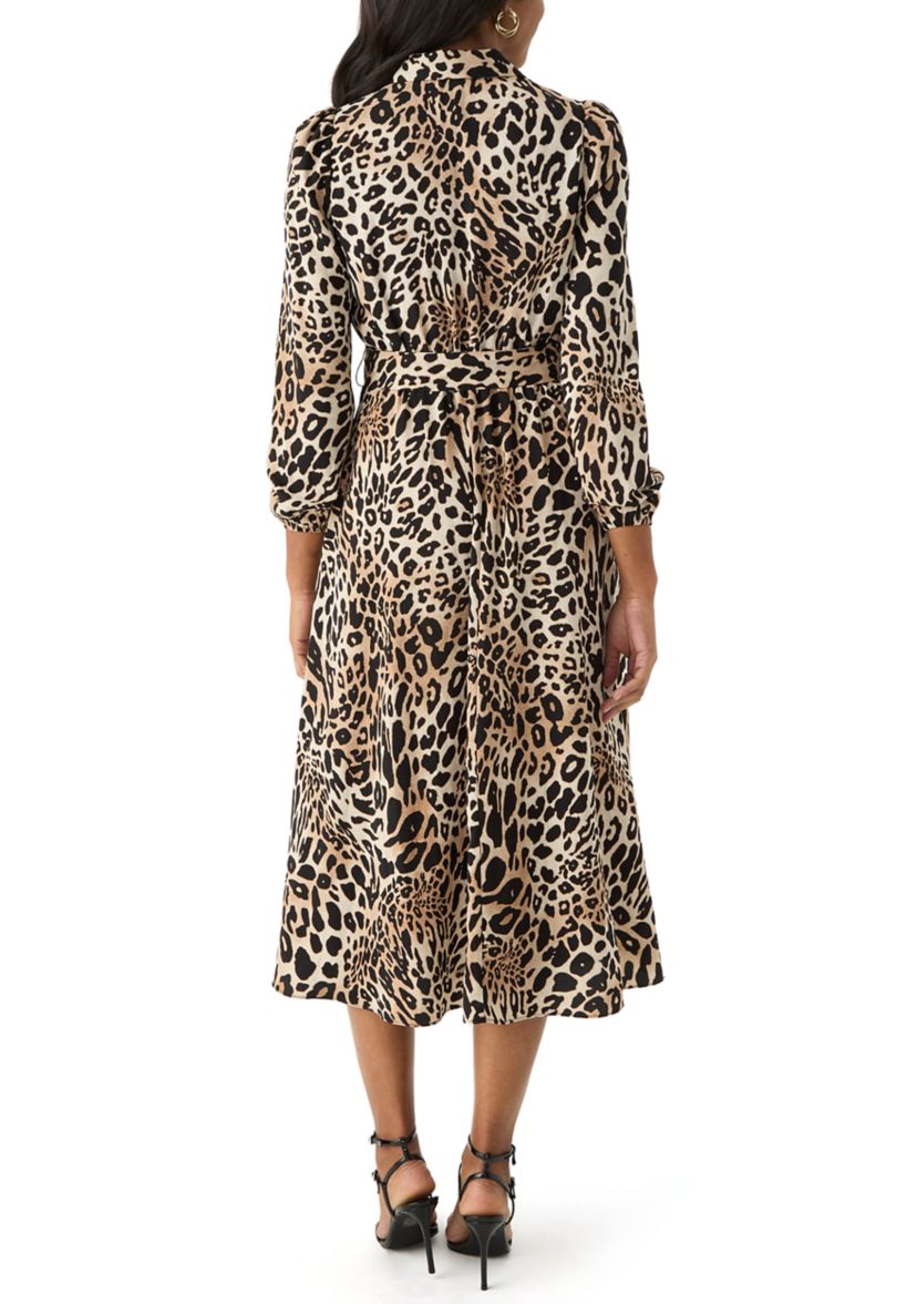 Plus Size Printed Midi Shirtdress