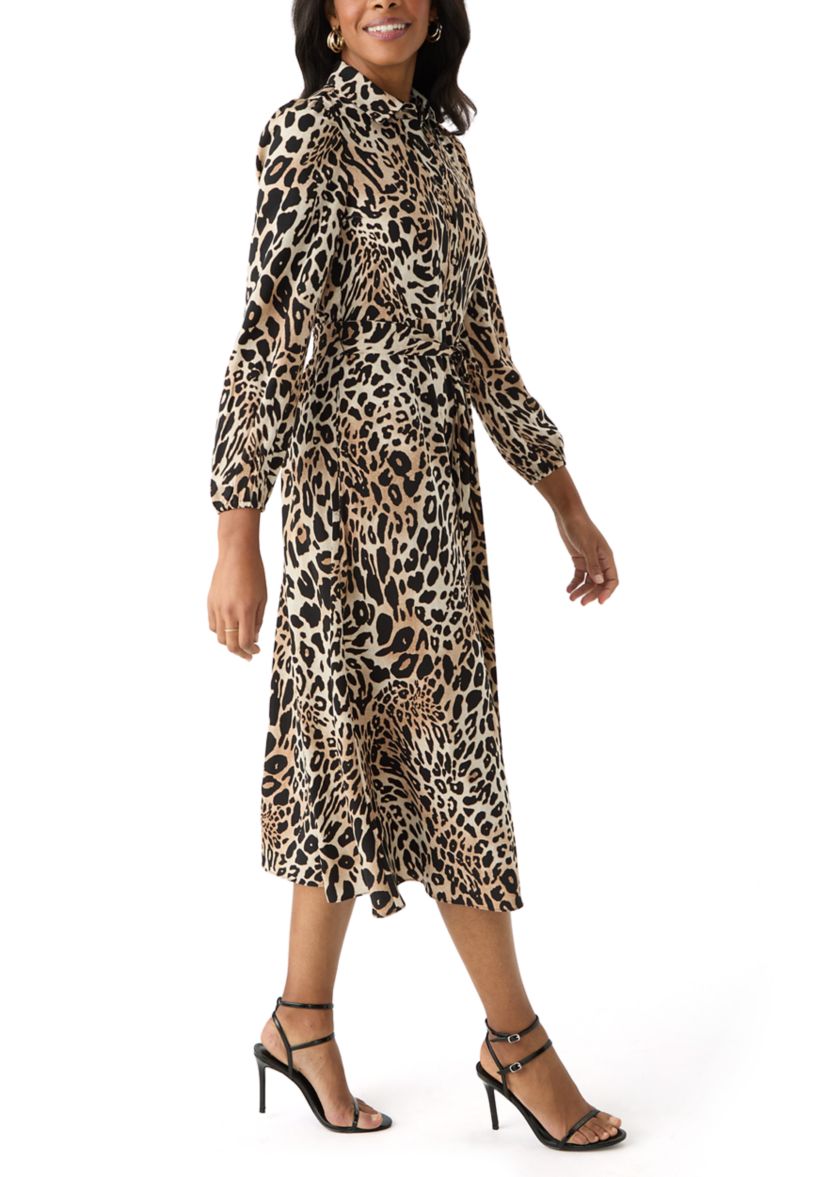 Plus Size Printed Midi Shirtdress