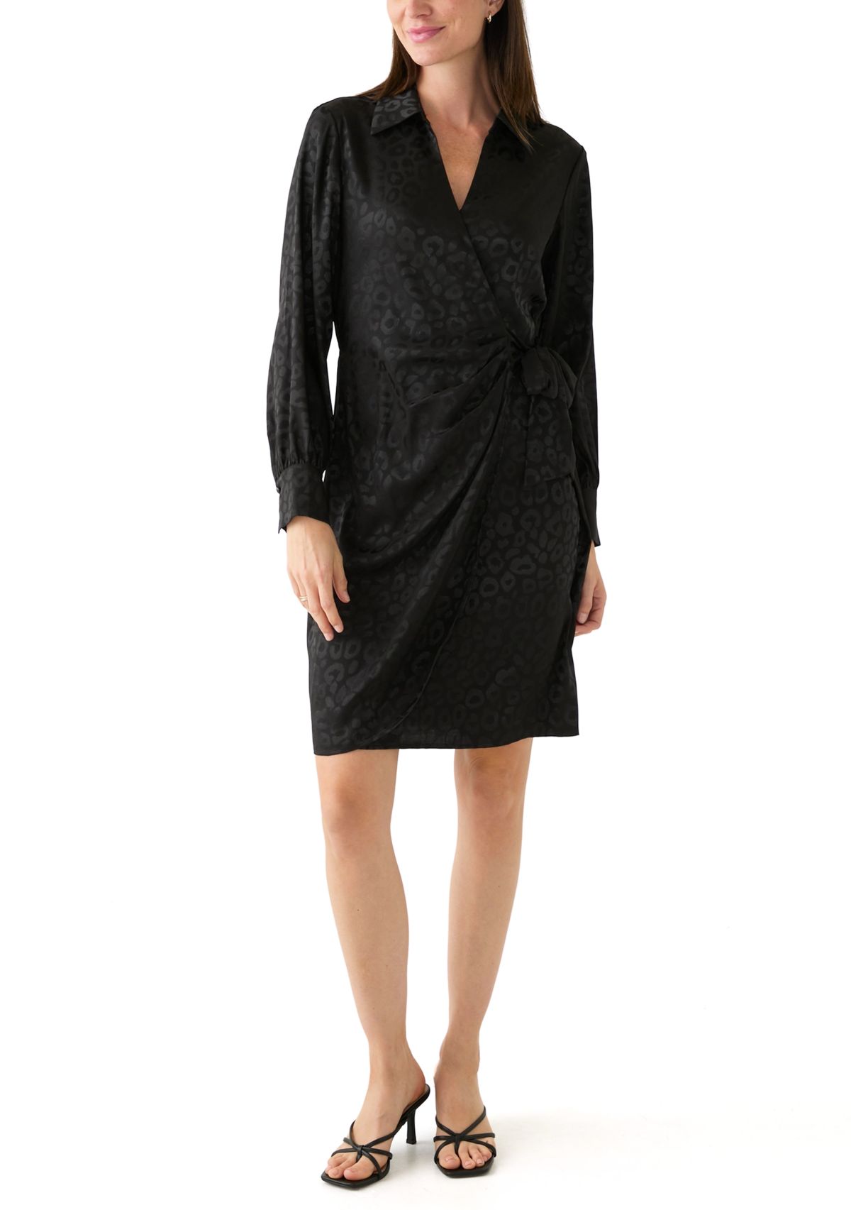 Womens Long Sleeve Wrap Shirtdress