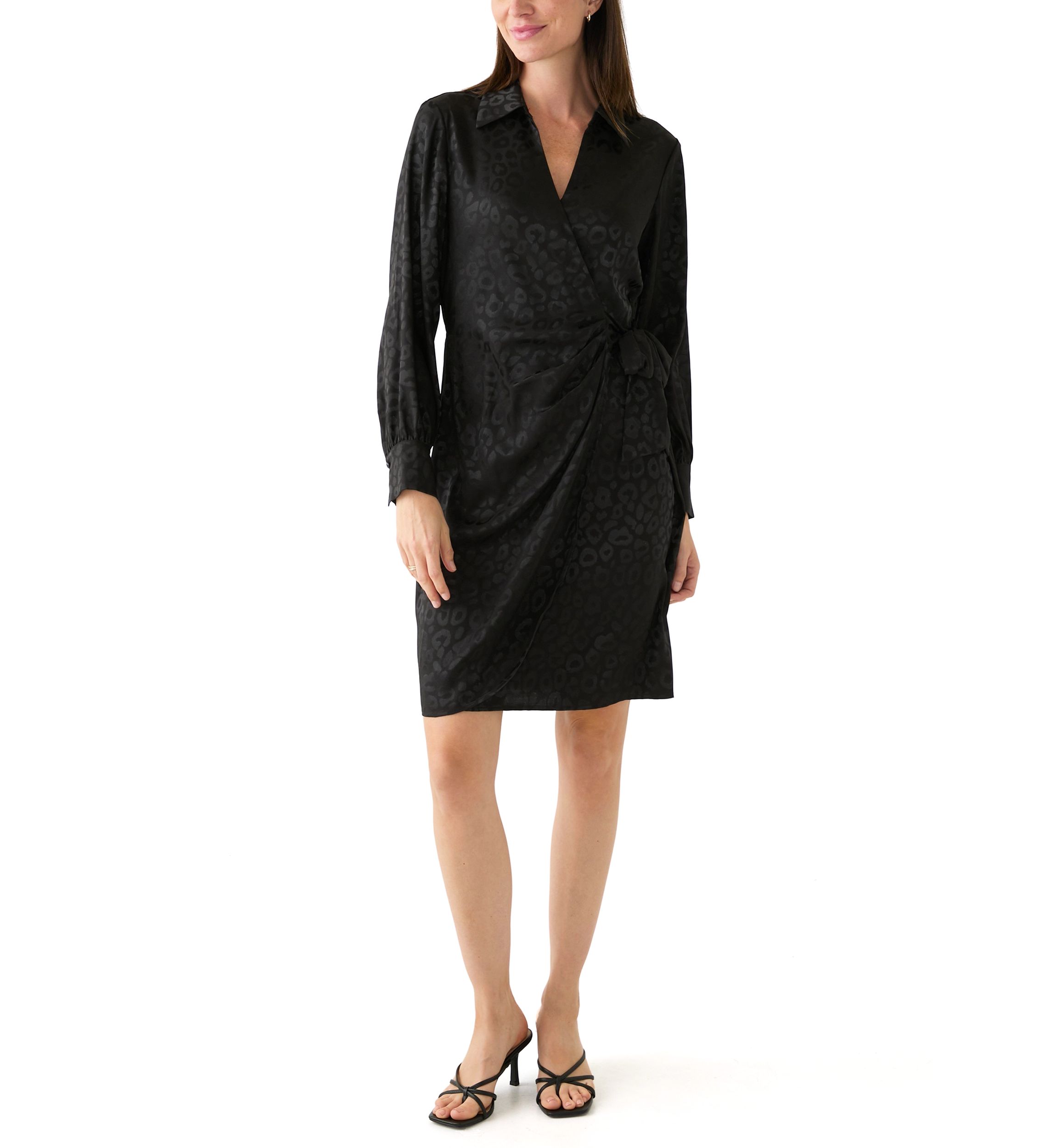 Womens Long Sleeve Wrap Shirtdress