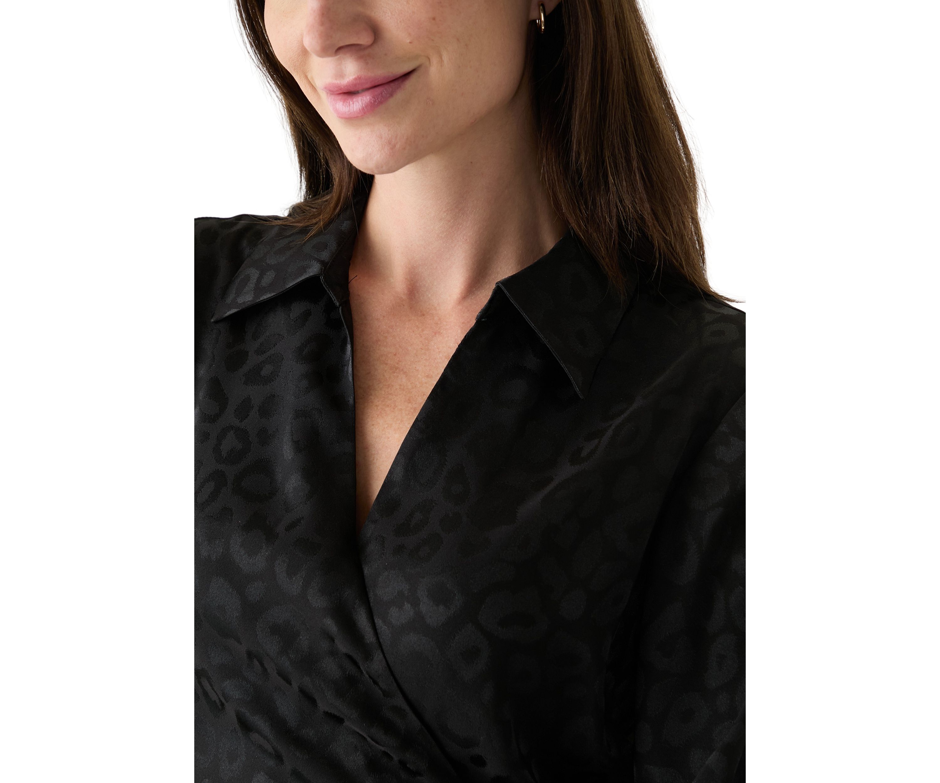 Womens Long Sleeve Wrap Shirtdress