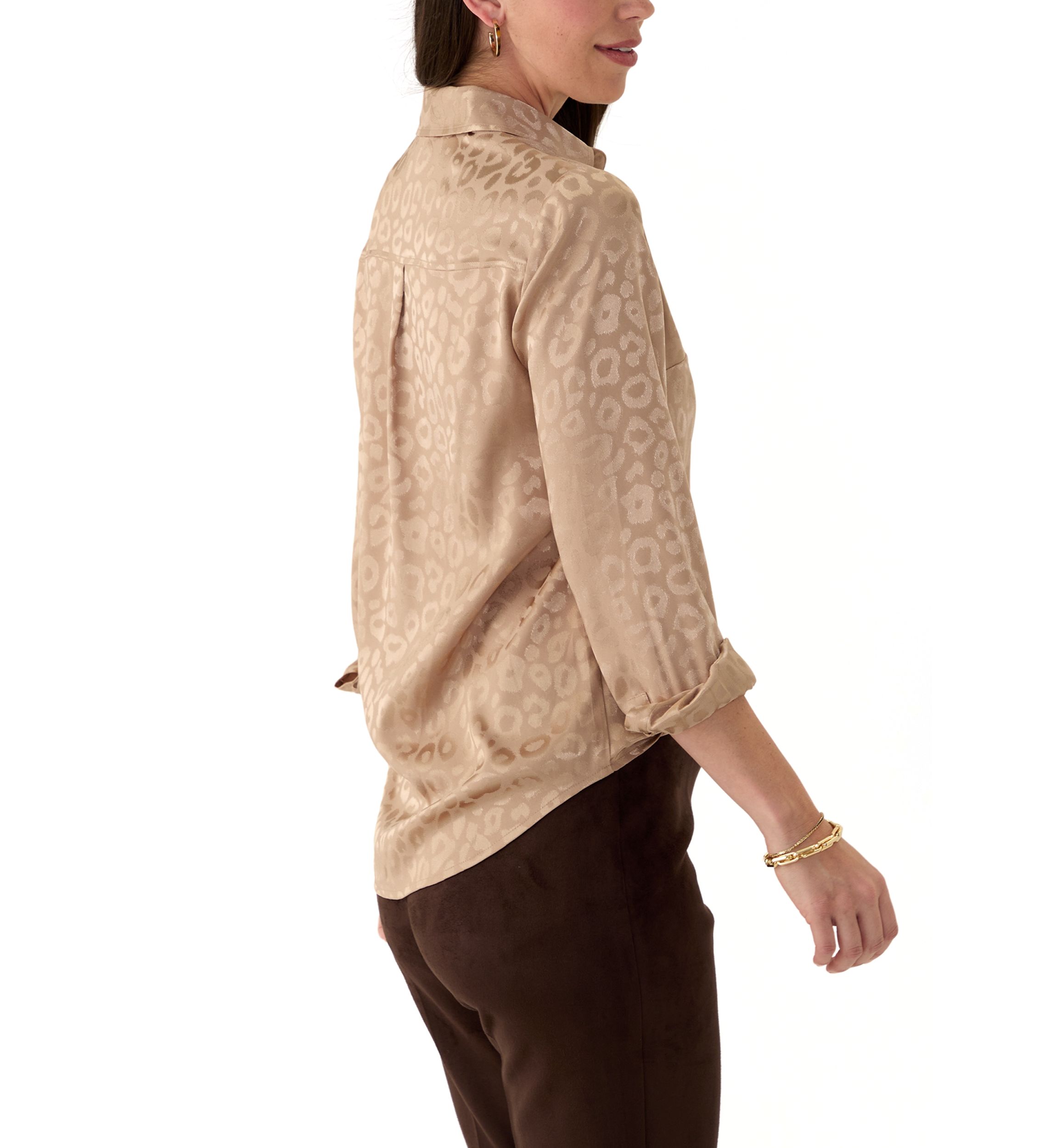 Petite Long Sleeve Button Down Shirt