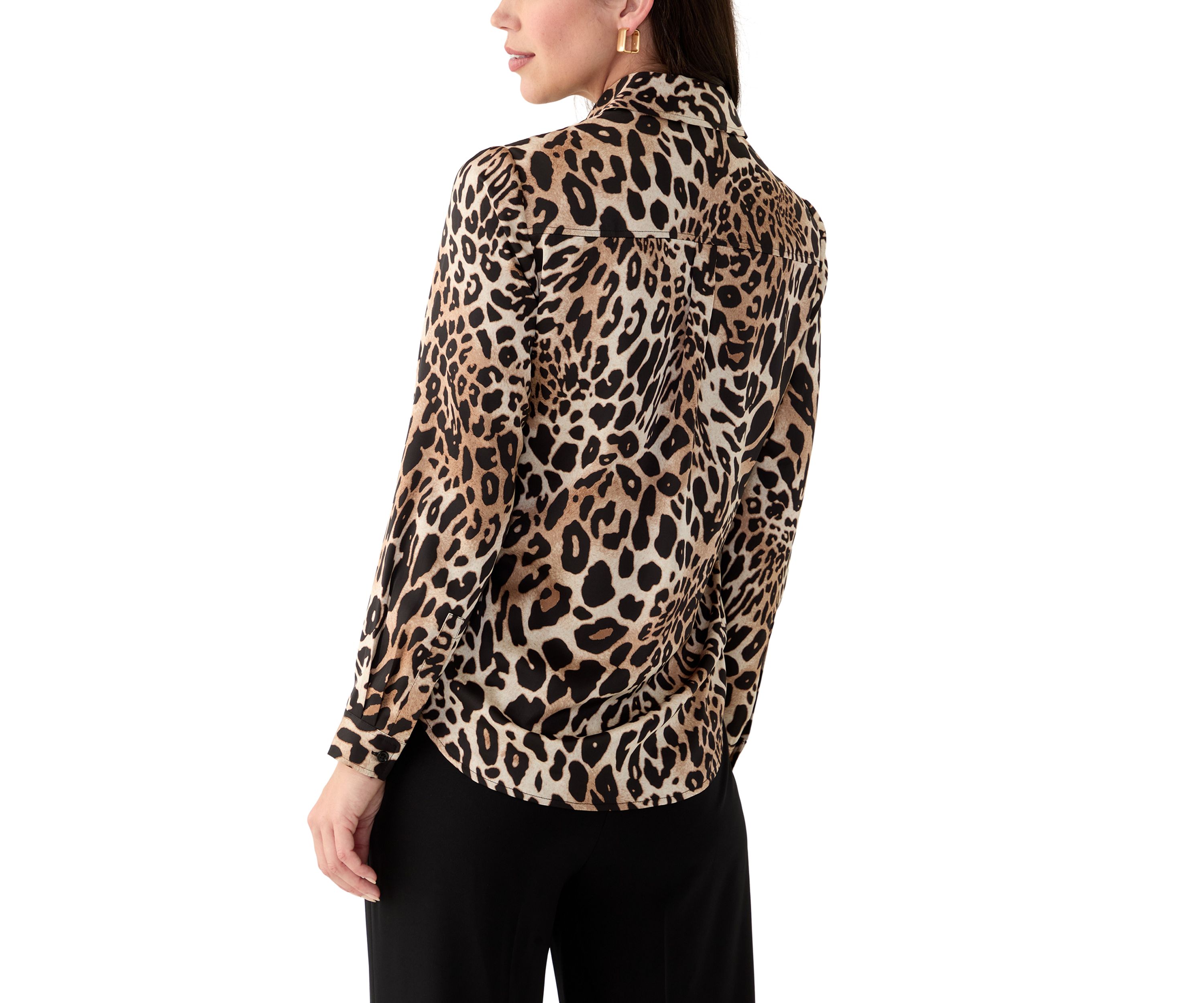 Petite Printed Button Down Shirt