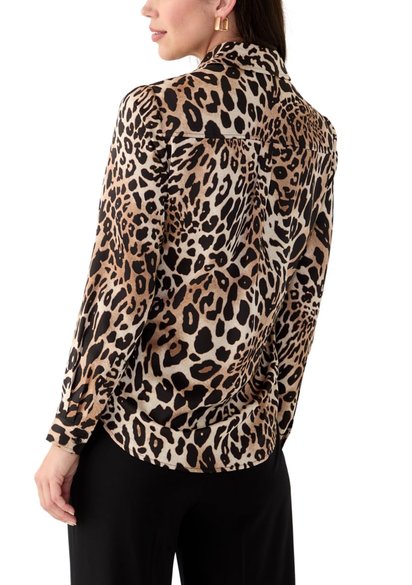 Petite Printed Button Down Shirt