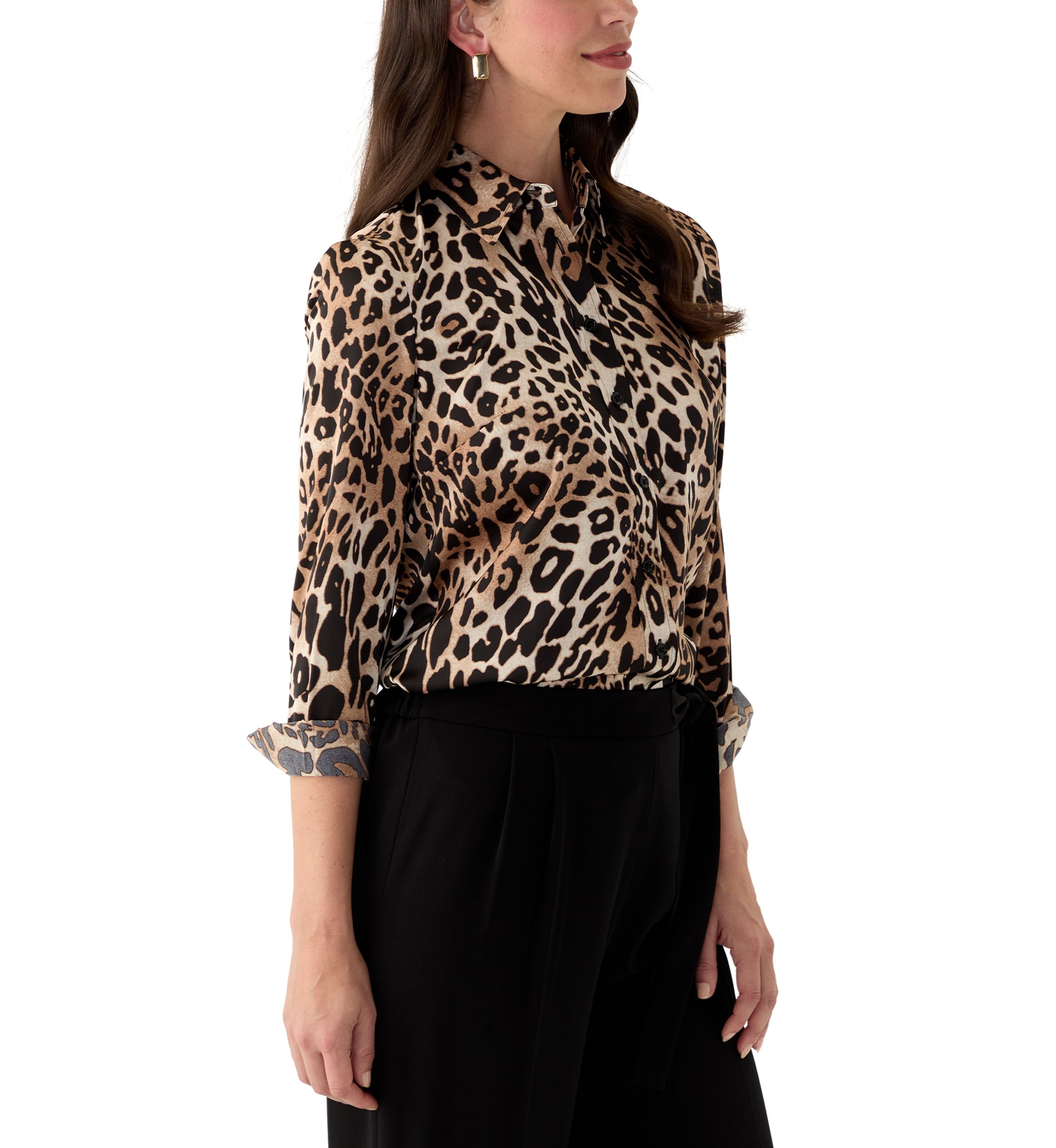 Petite Printed Button Down Shirt
