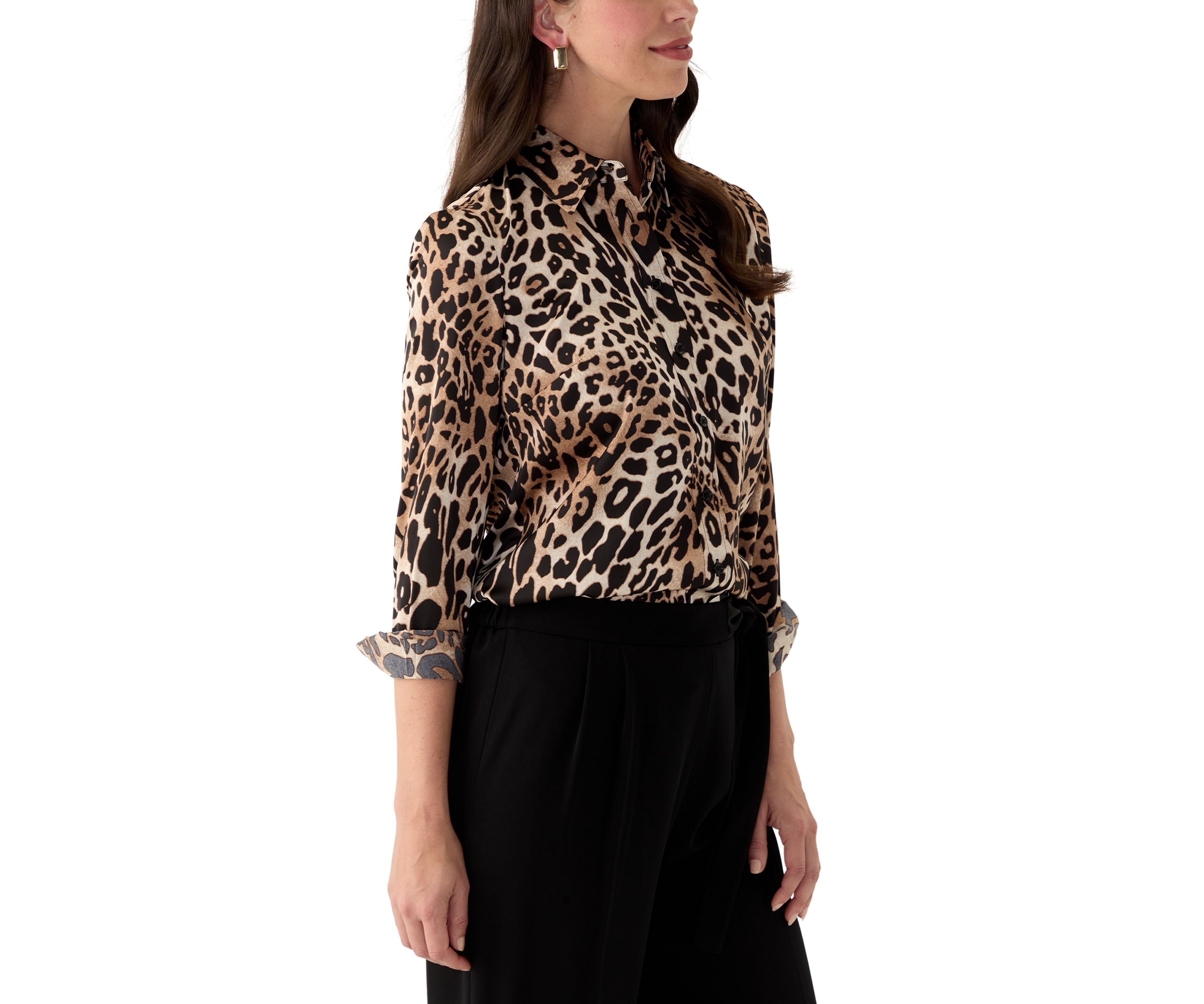 Petite Printed Button Down Shirt