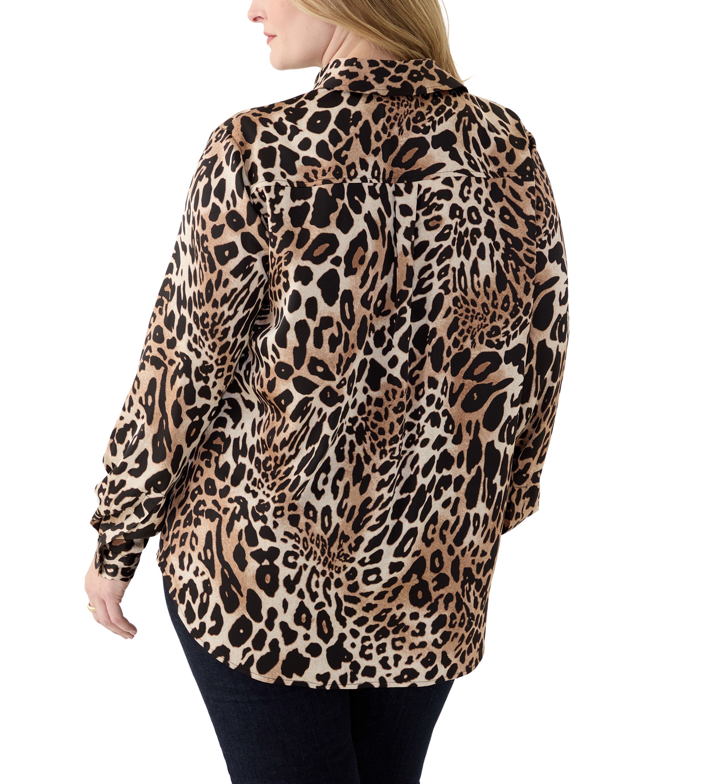 Plus Size Long Sleeve Button Down Shirt 