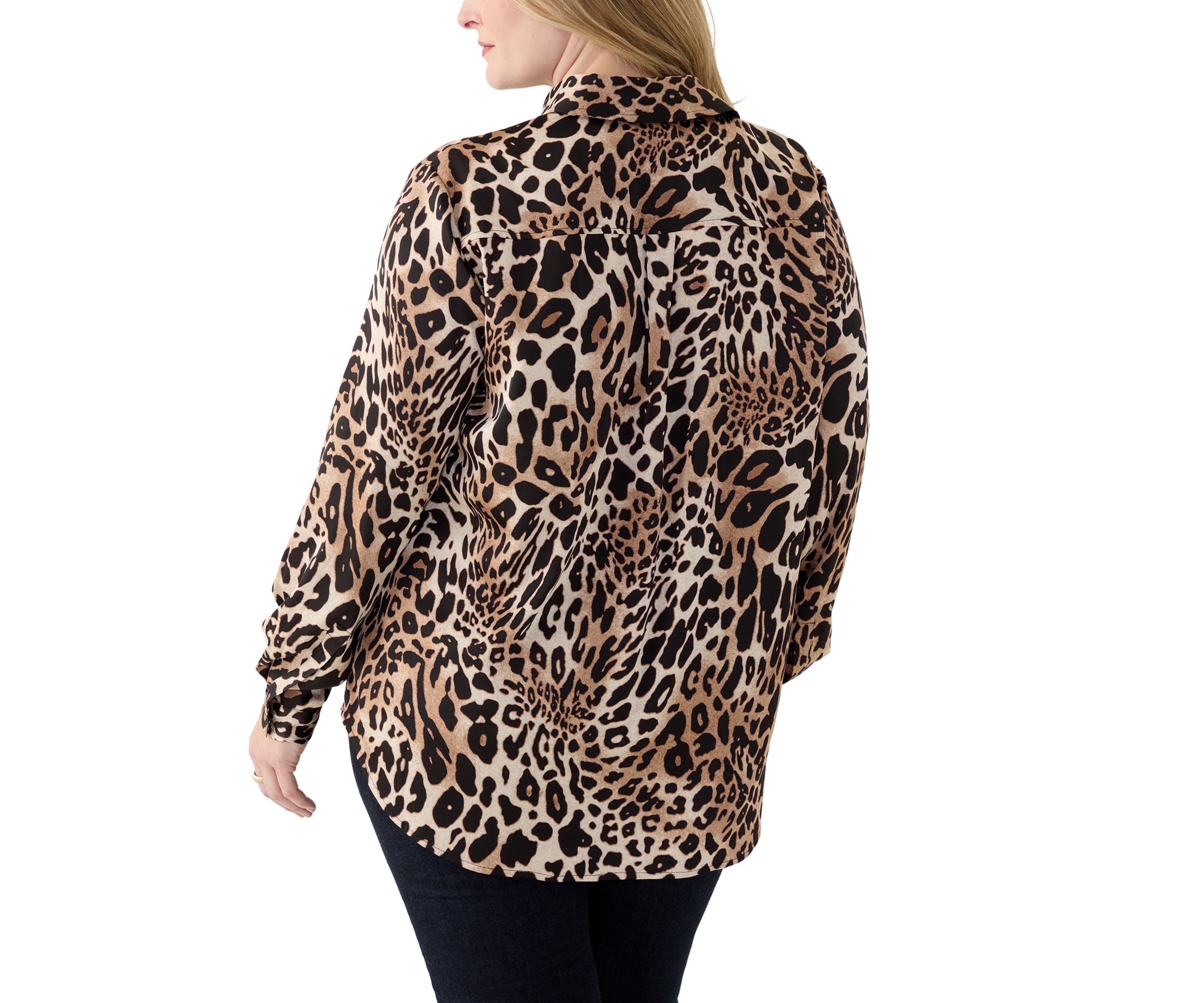 Plus Size Long Sleeve Button Down Shirt 