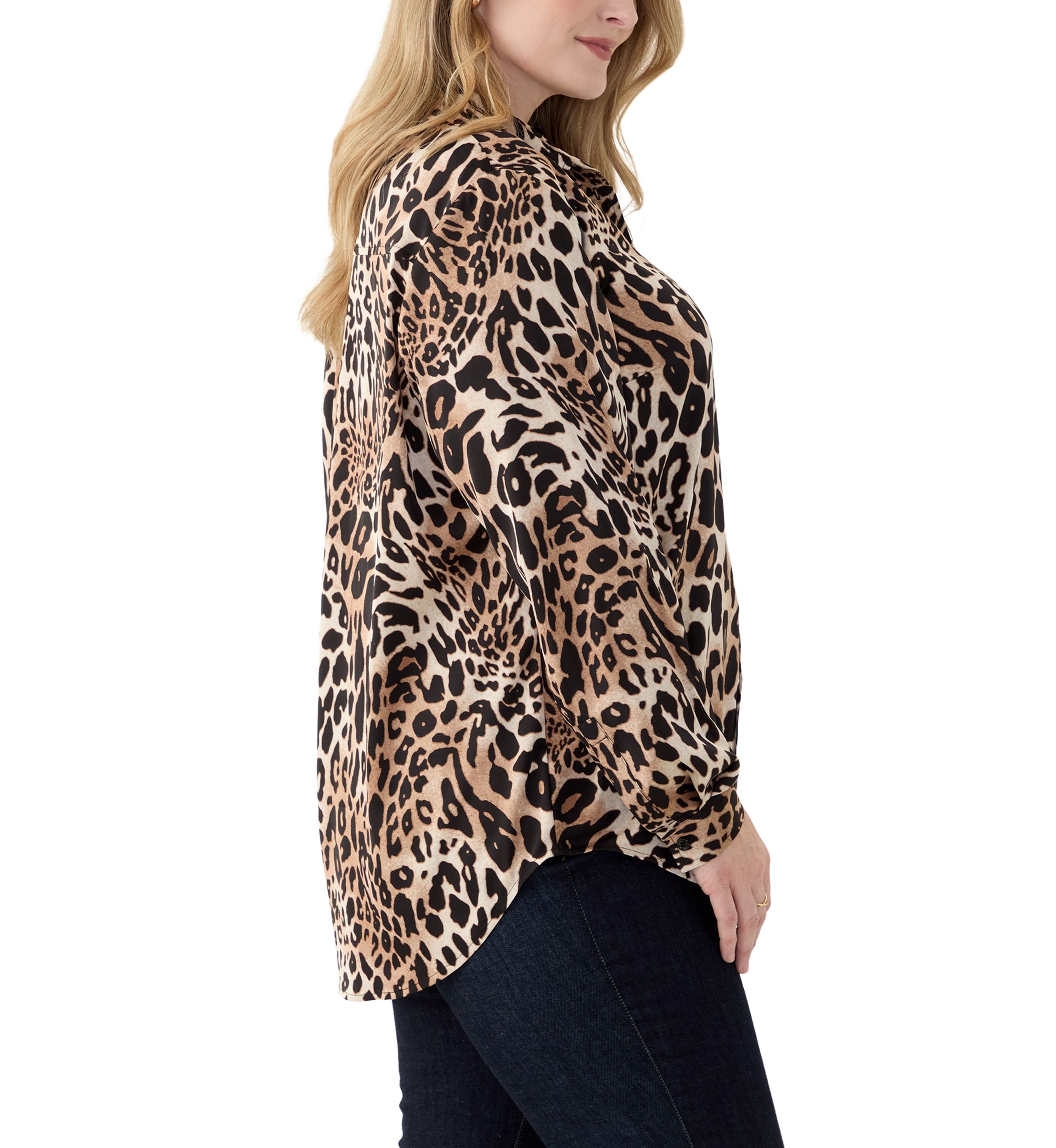 Plus Size Long Sleeve Button Down Shirt 