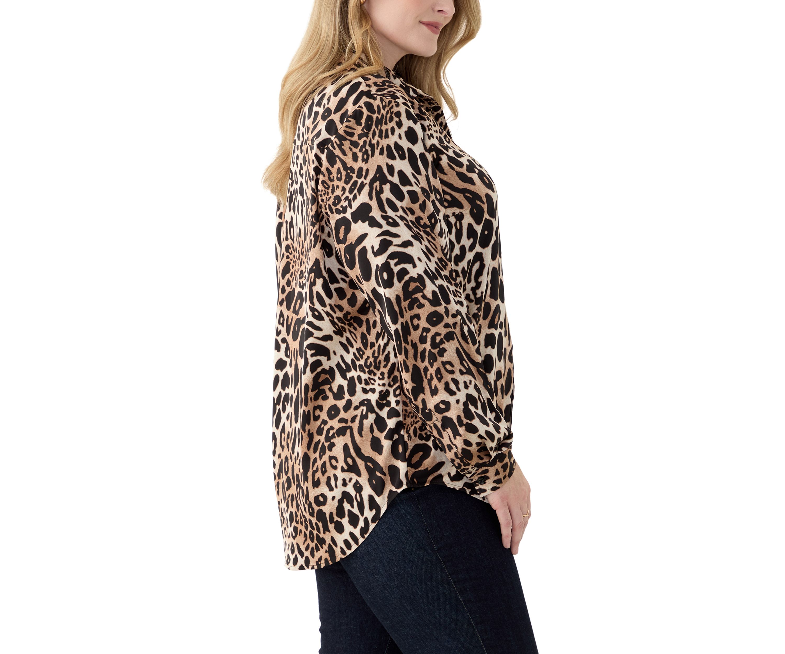 Plus Size Long Sleeve Button Down Shirt 