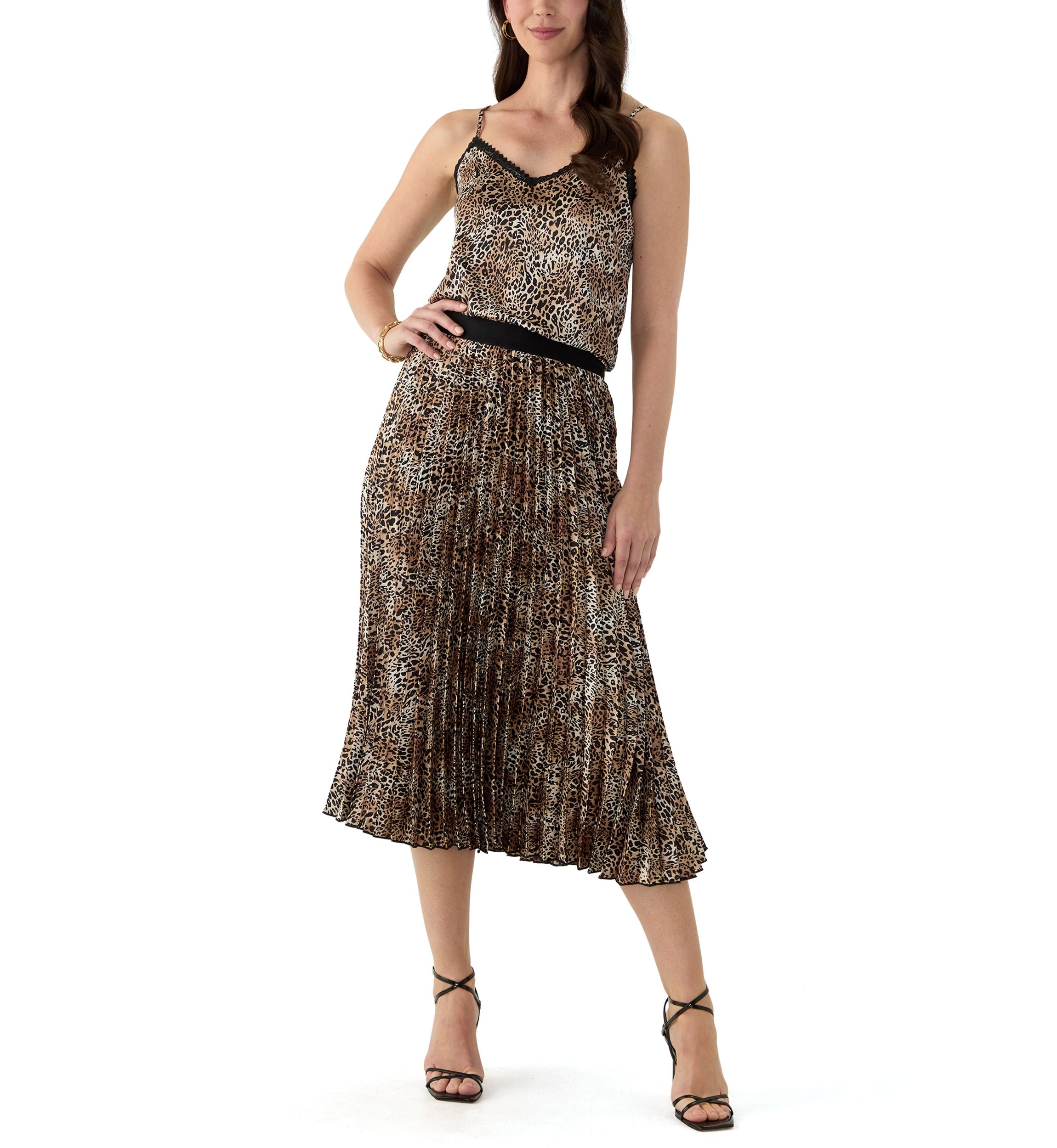 Womens Sleeveless Printed V-Neck Cami 
