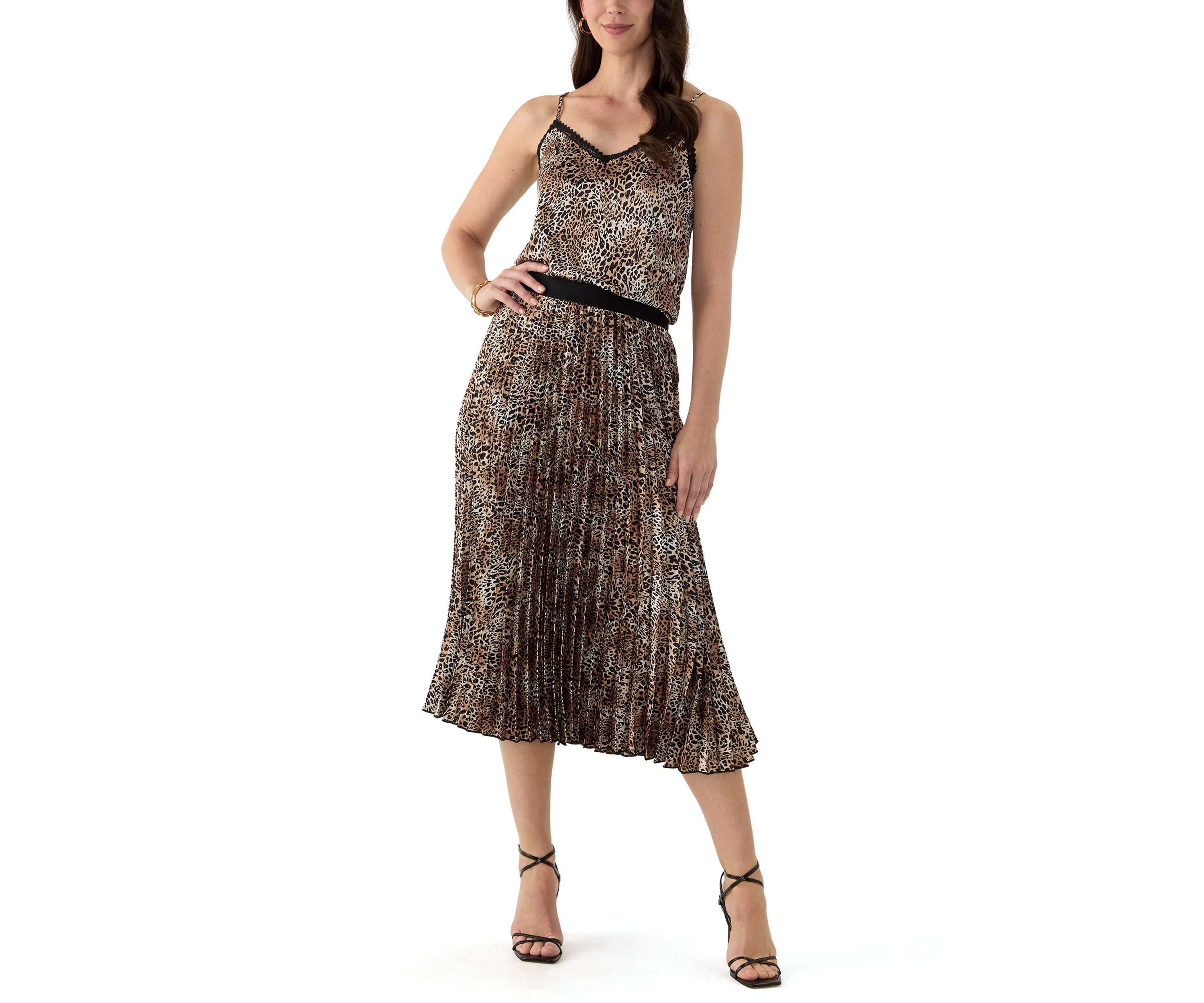 Womens Sleeveless Printed V-Neck Cami 