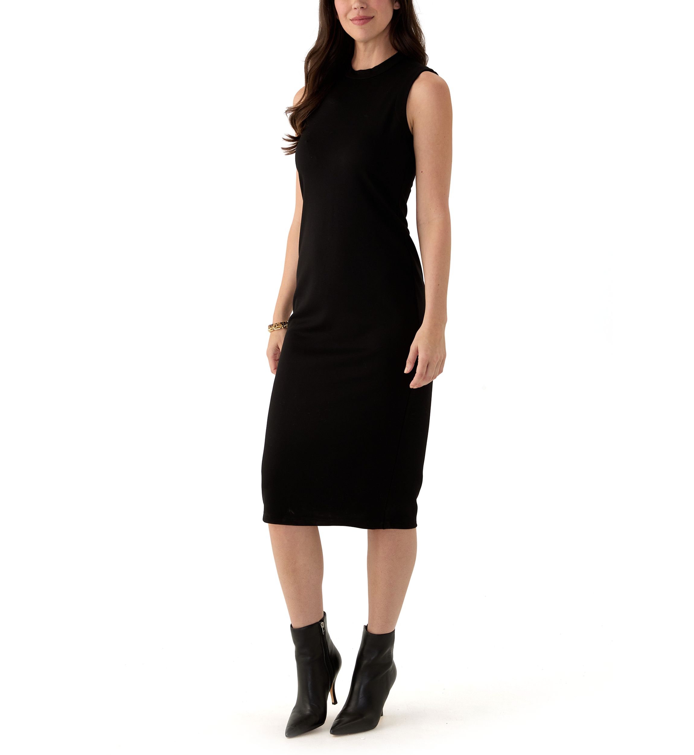 Petite Mock Neck Midi Dress
