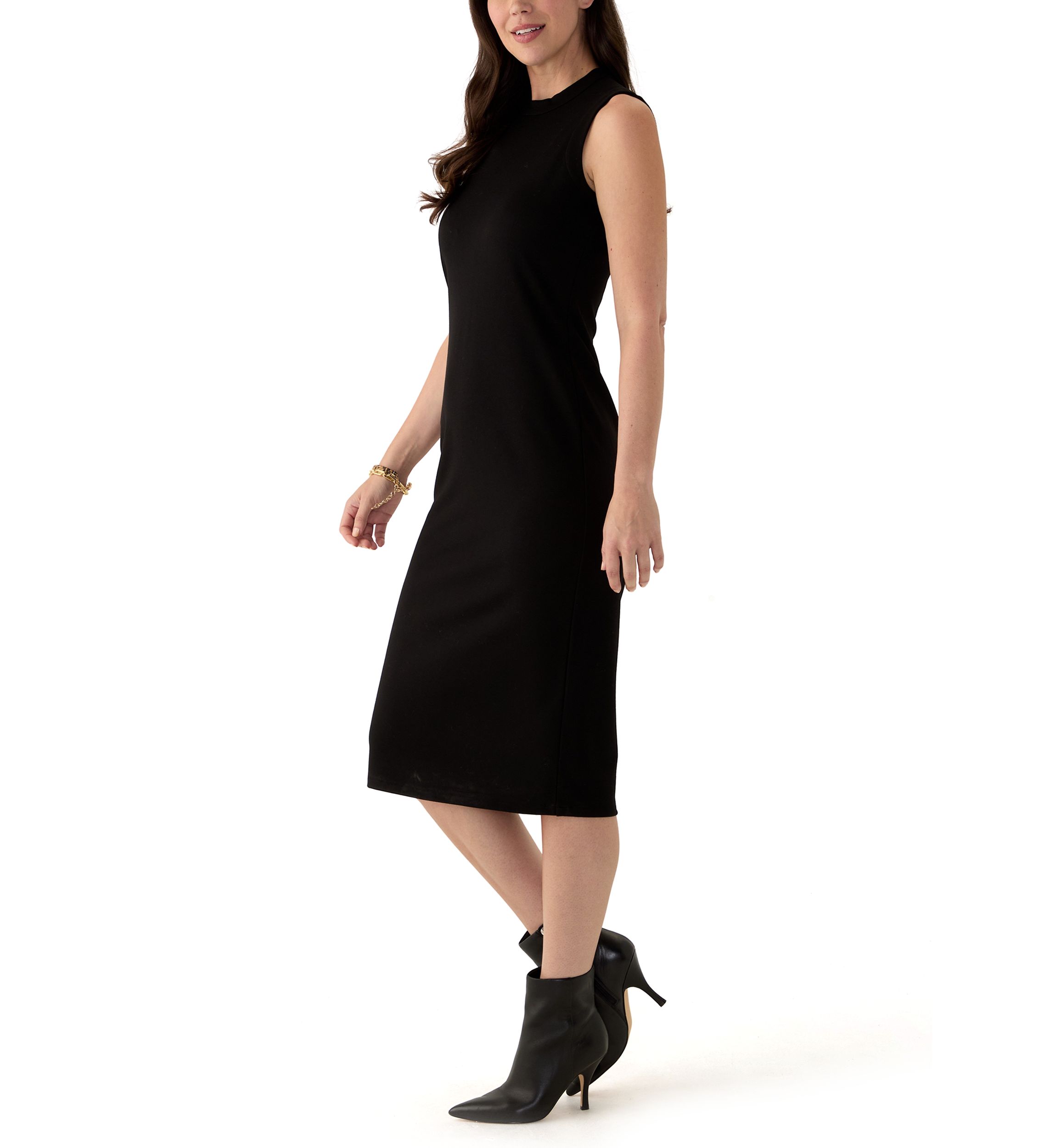 Petite Mock Neck Midi Dress