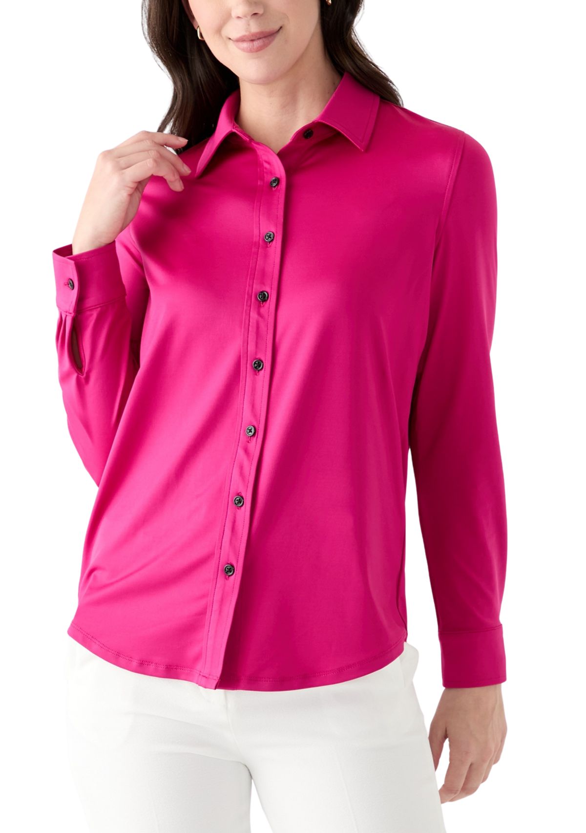 Womens Long Sleeve Button Down Shirt