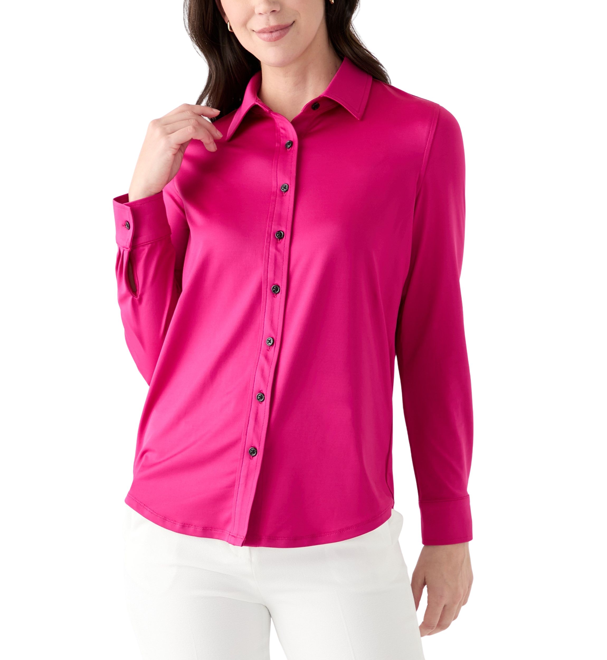 Womens Long Sleeve Button Down Shirt