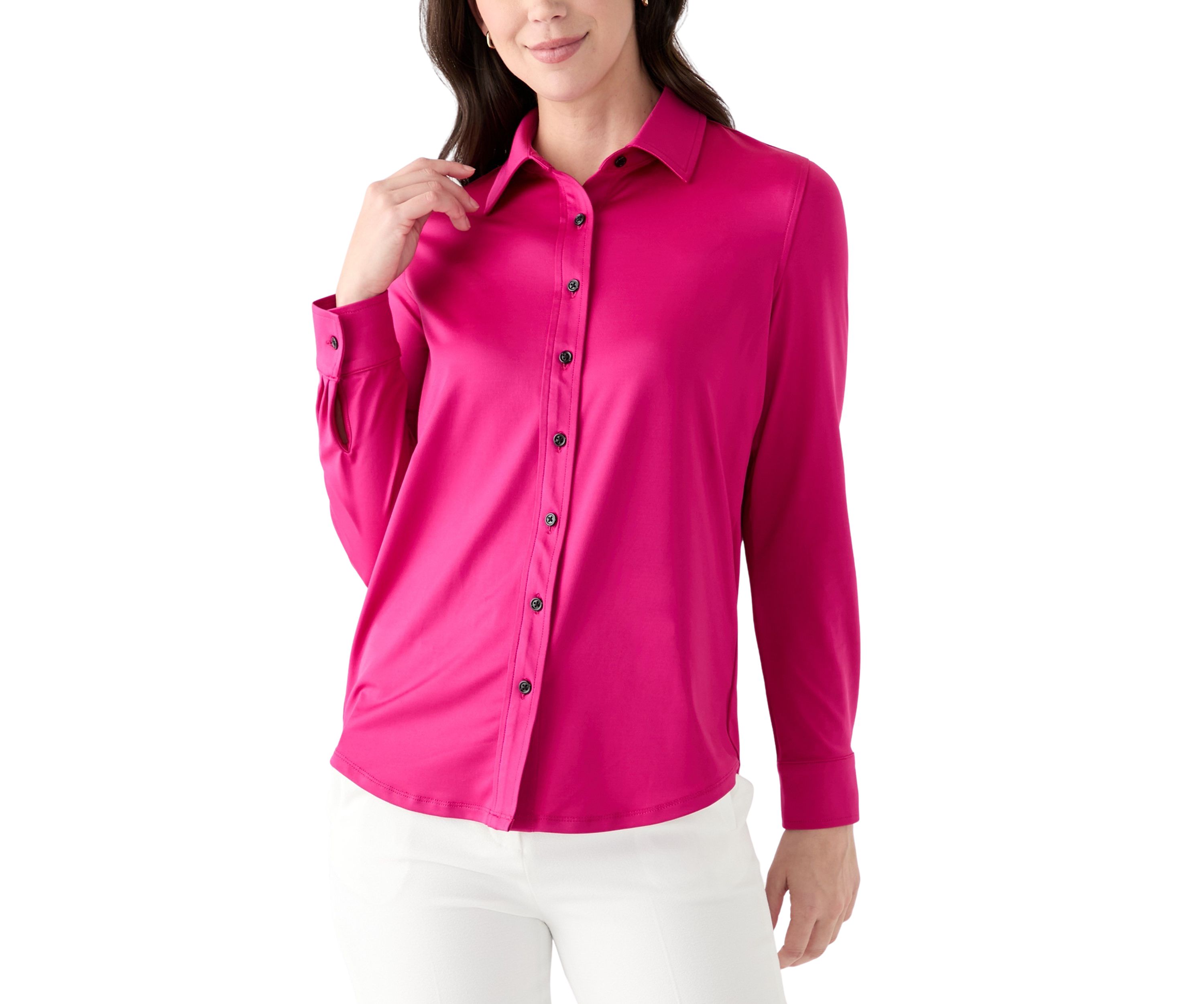 Womens Long Sleeve Button Down Shirt
