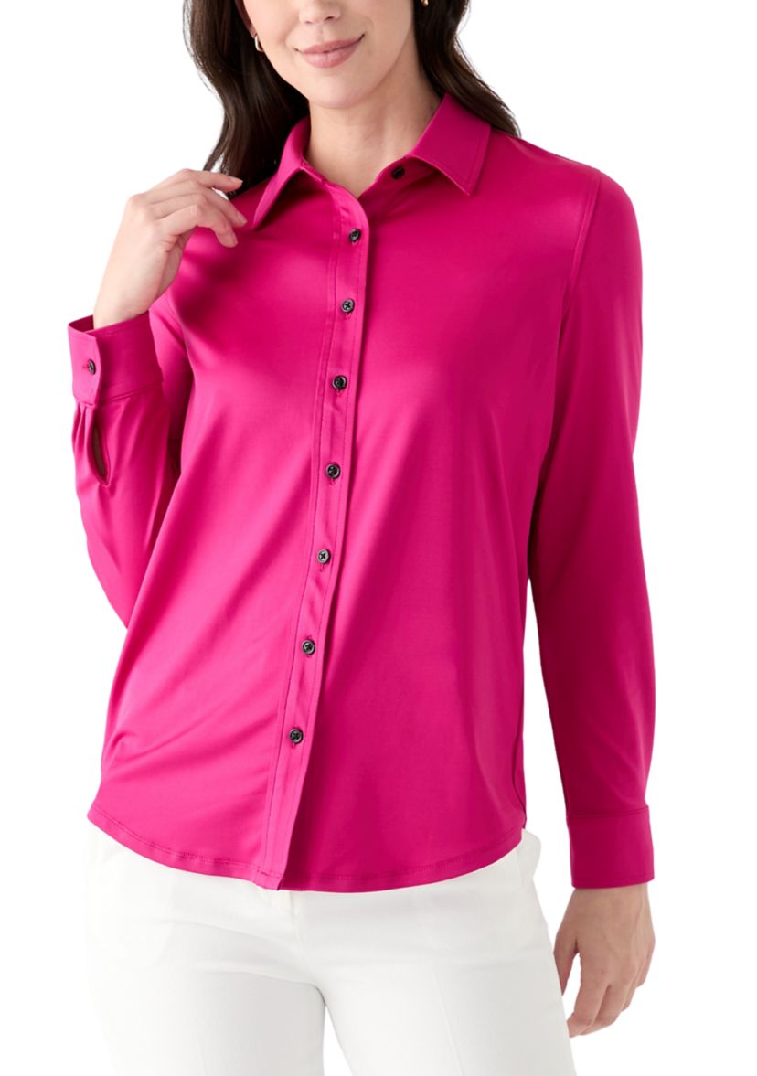 Womens Long Sleeve Button Down Shirt