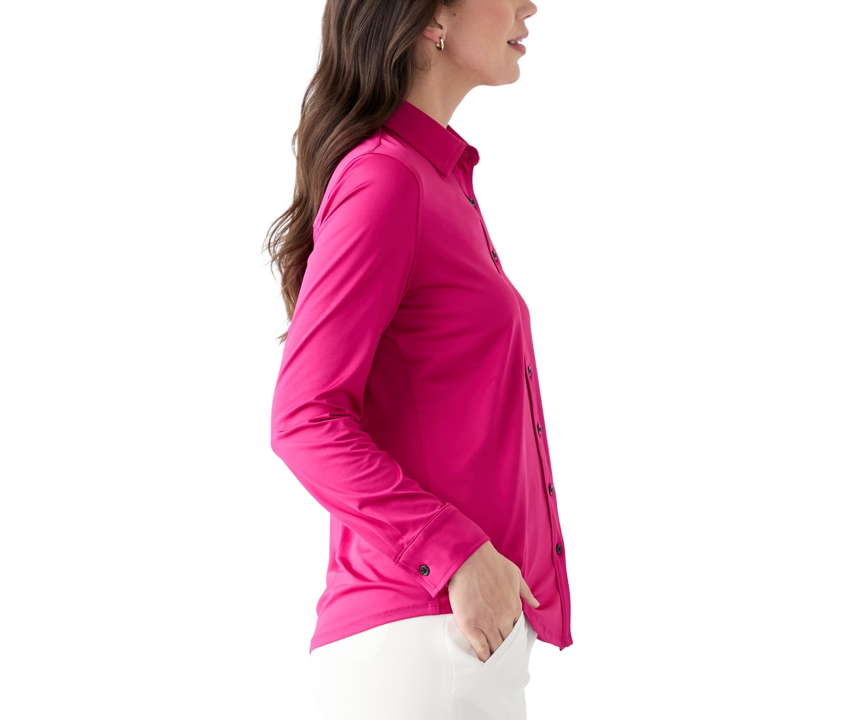 Womens Long Sleeve Button Down Shirt