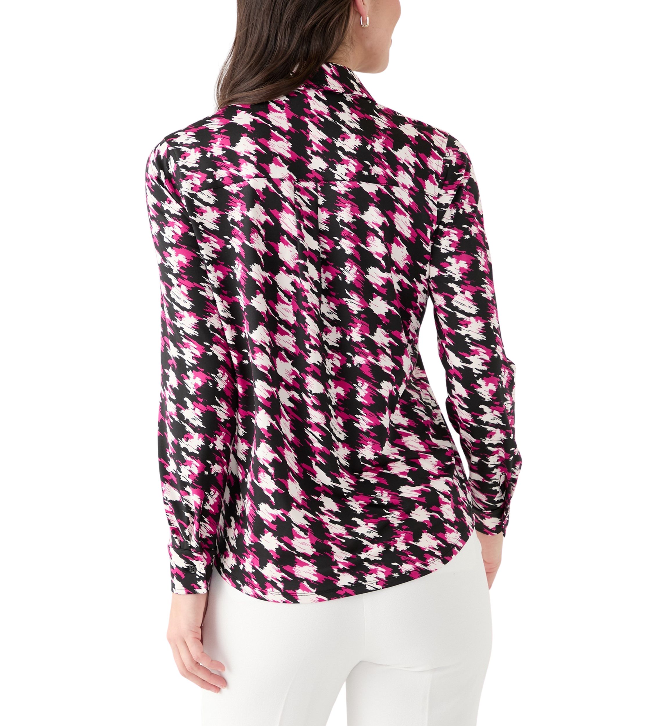 Womens Printed Button Down Shirt