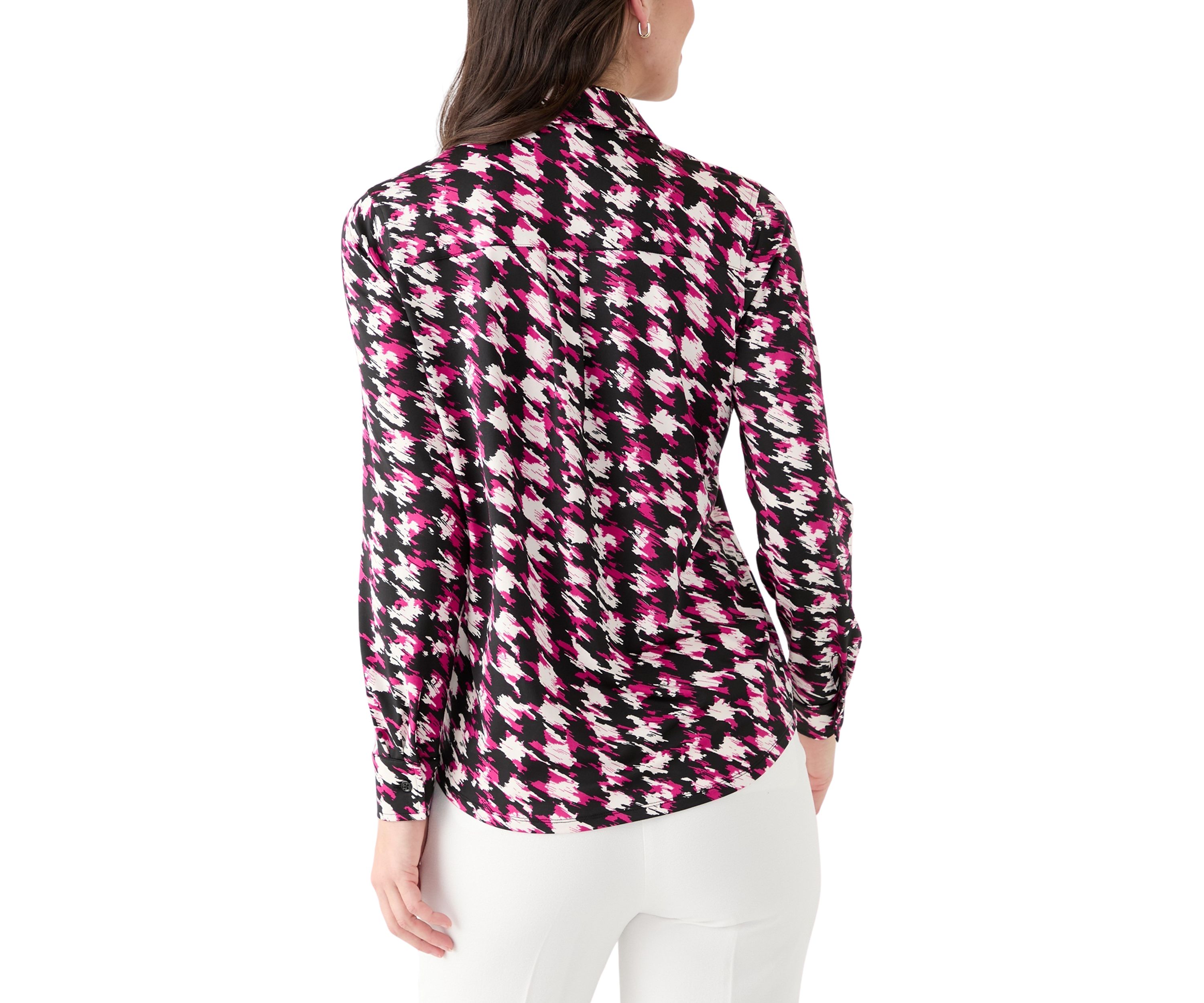 Womens Printed Button Down Shirt