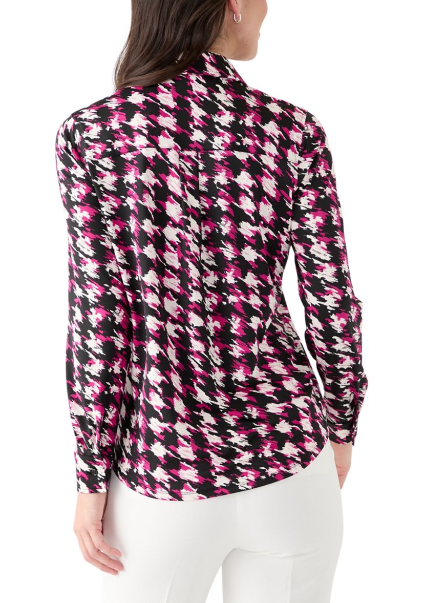 Womens Printed Button Down Shirt
