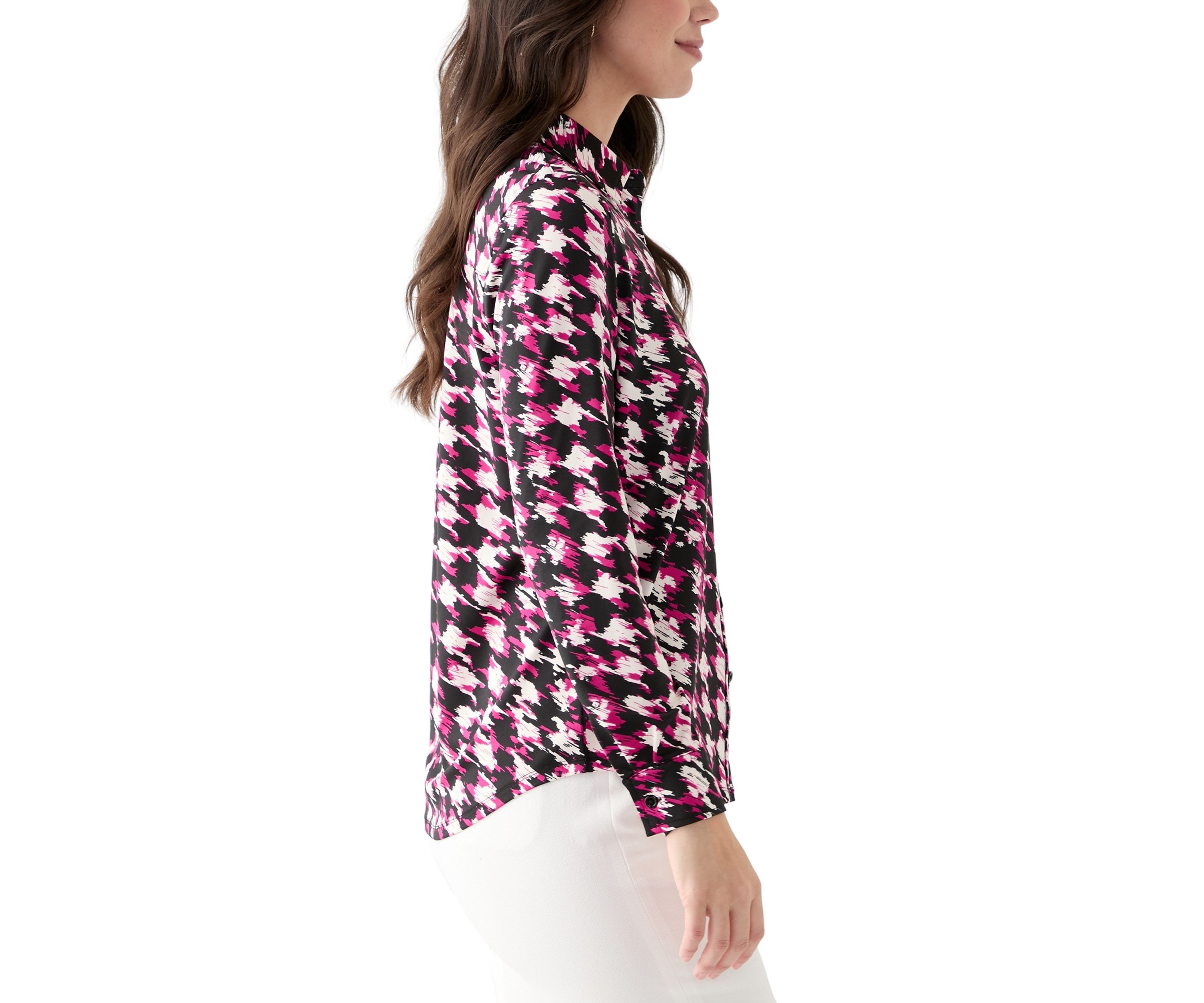 Womens Printed Button Down Shirt