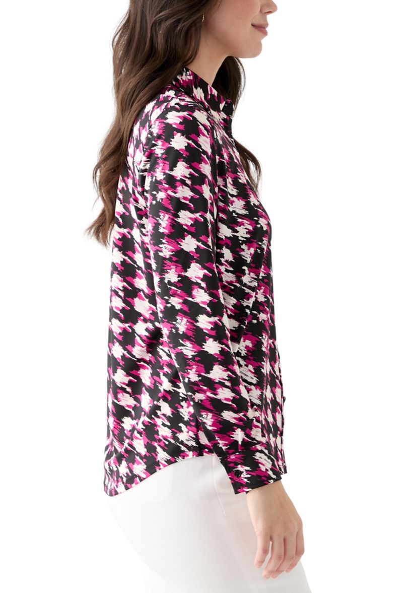 Womens Printed Button Down Shirt