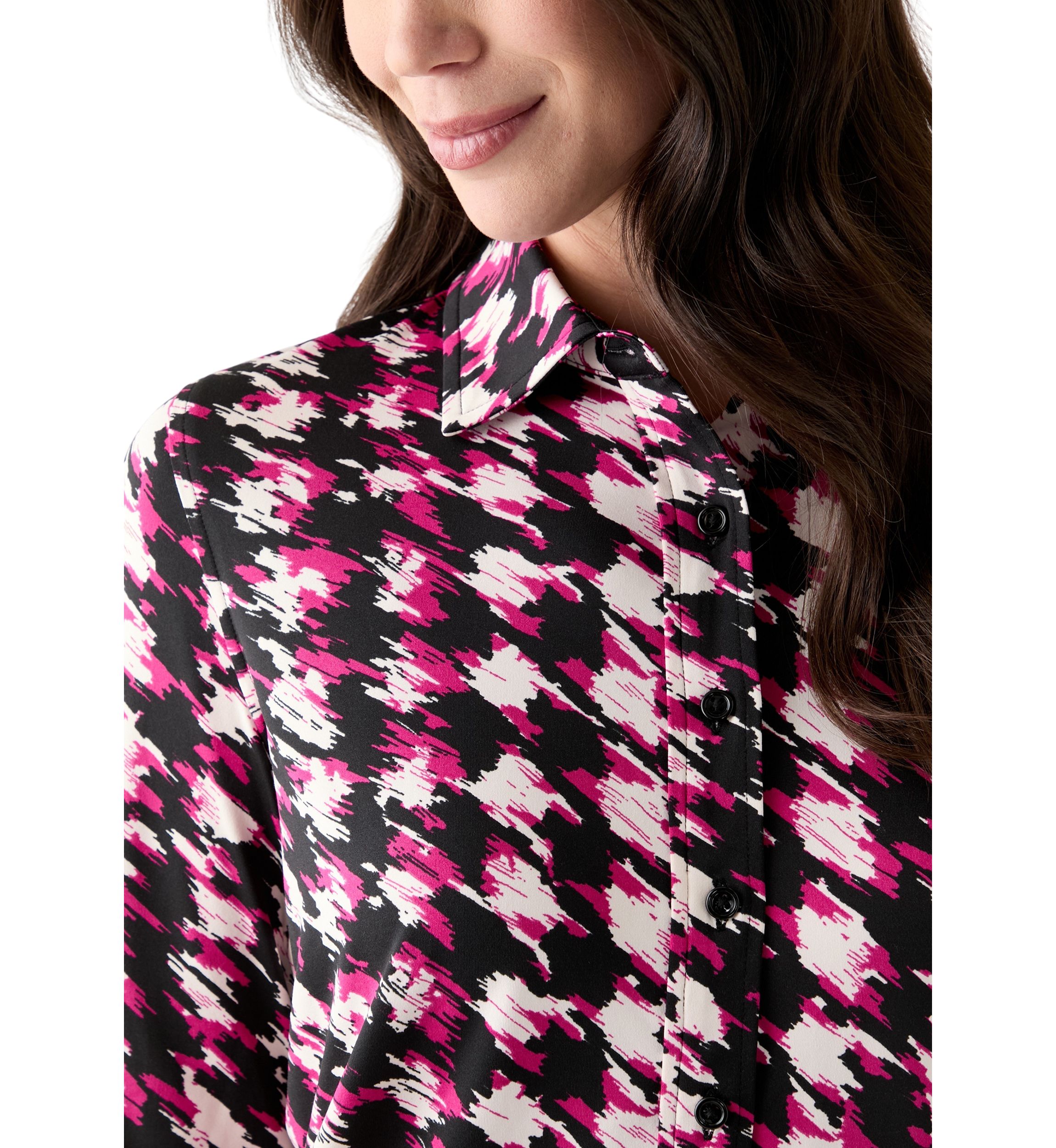 Womens Printed Button Down Shirt