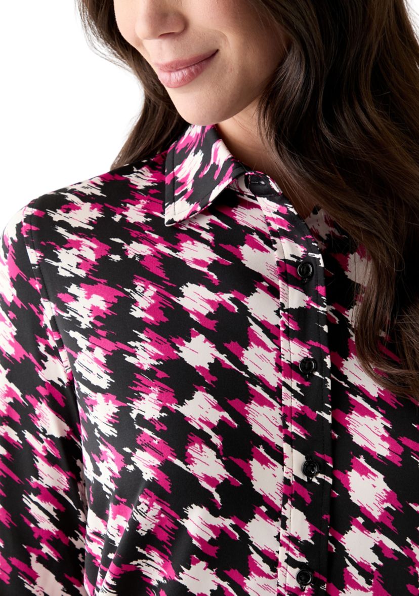 Womens Printed Button Down Shirt