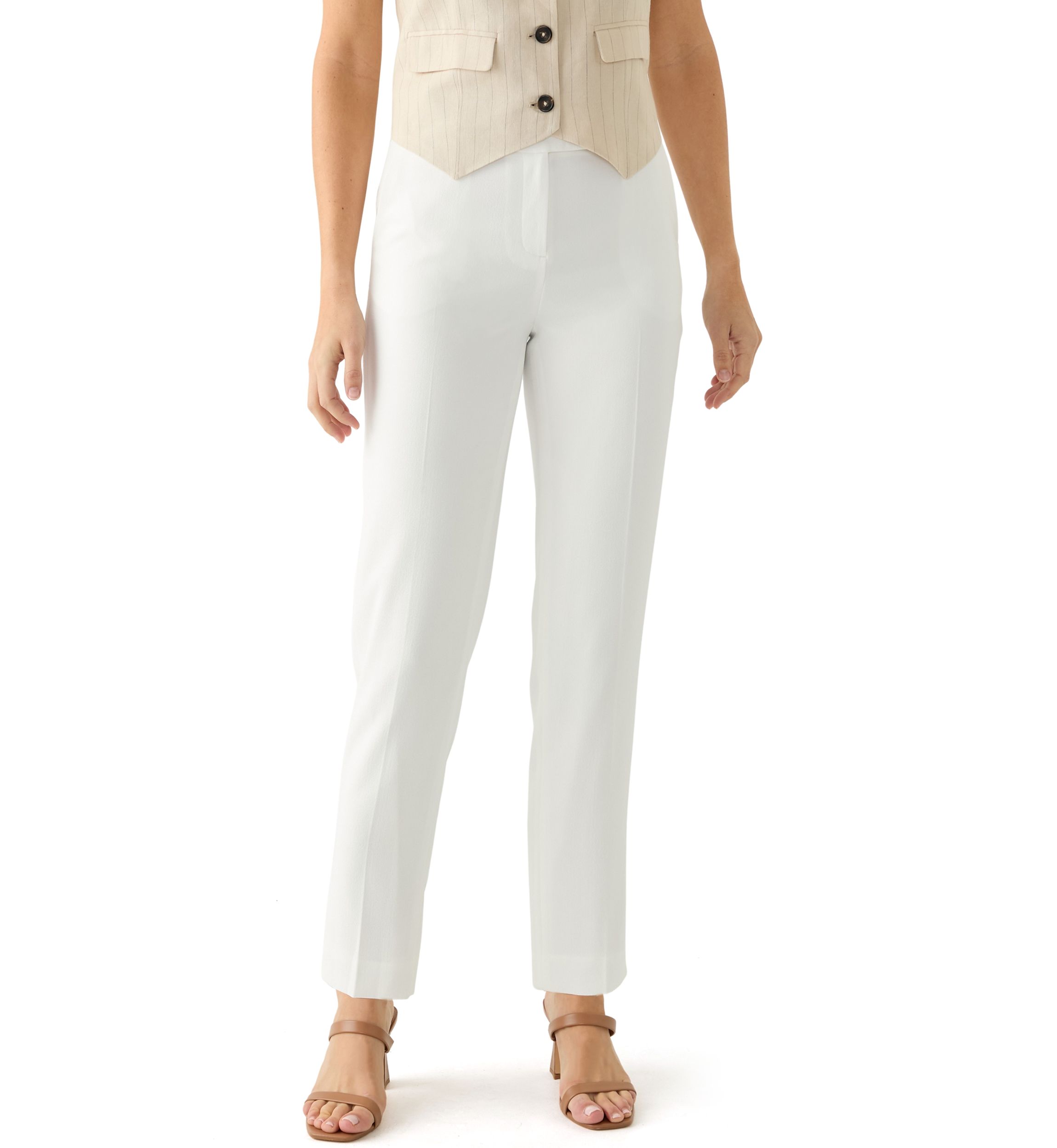 Petite Fly Front Slant Pocket Slim Pants