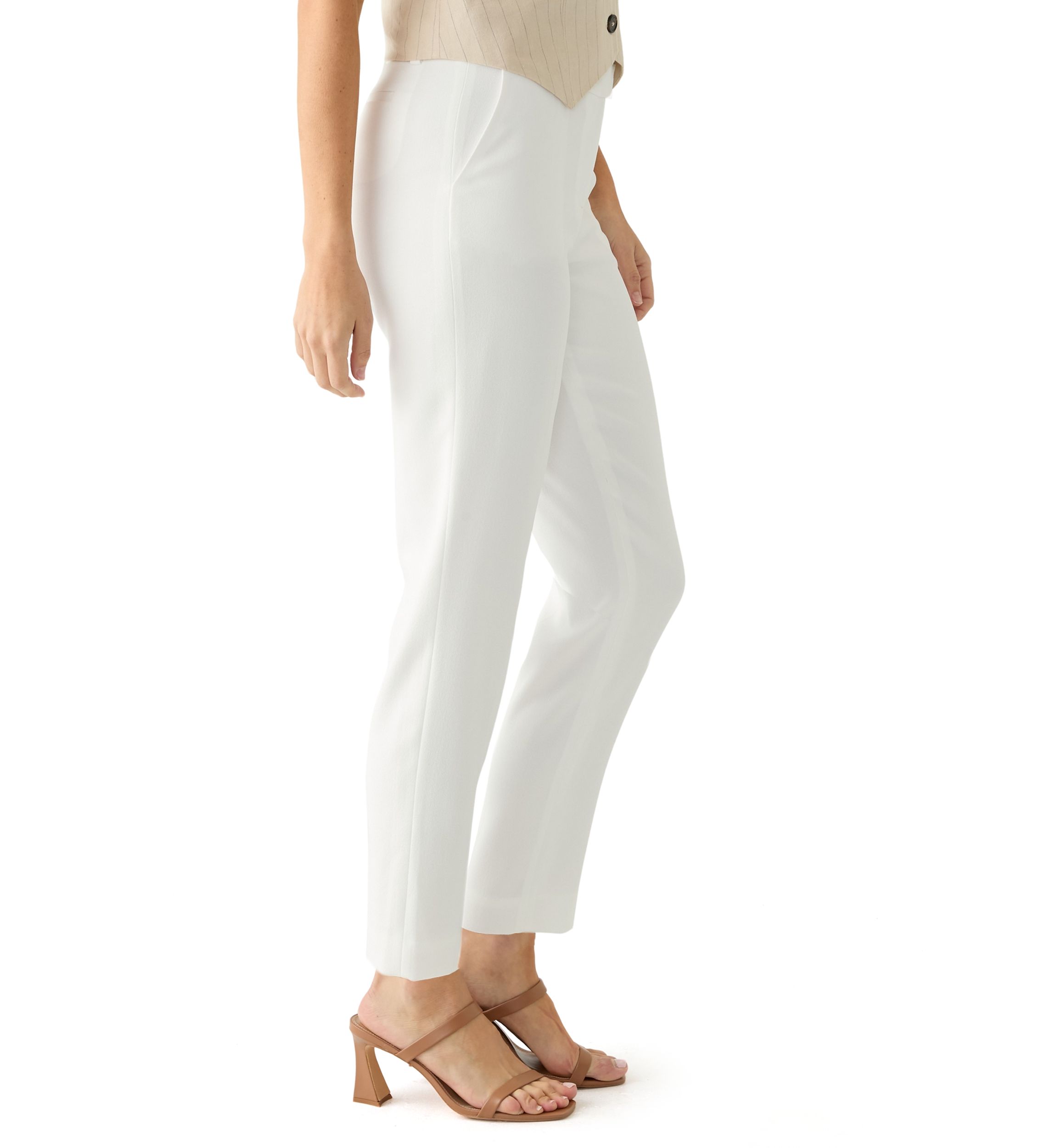Petite Fly Front Slant Pocket Slim Pants