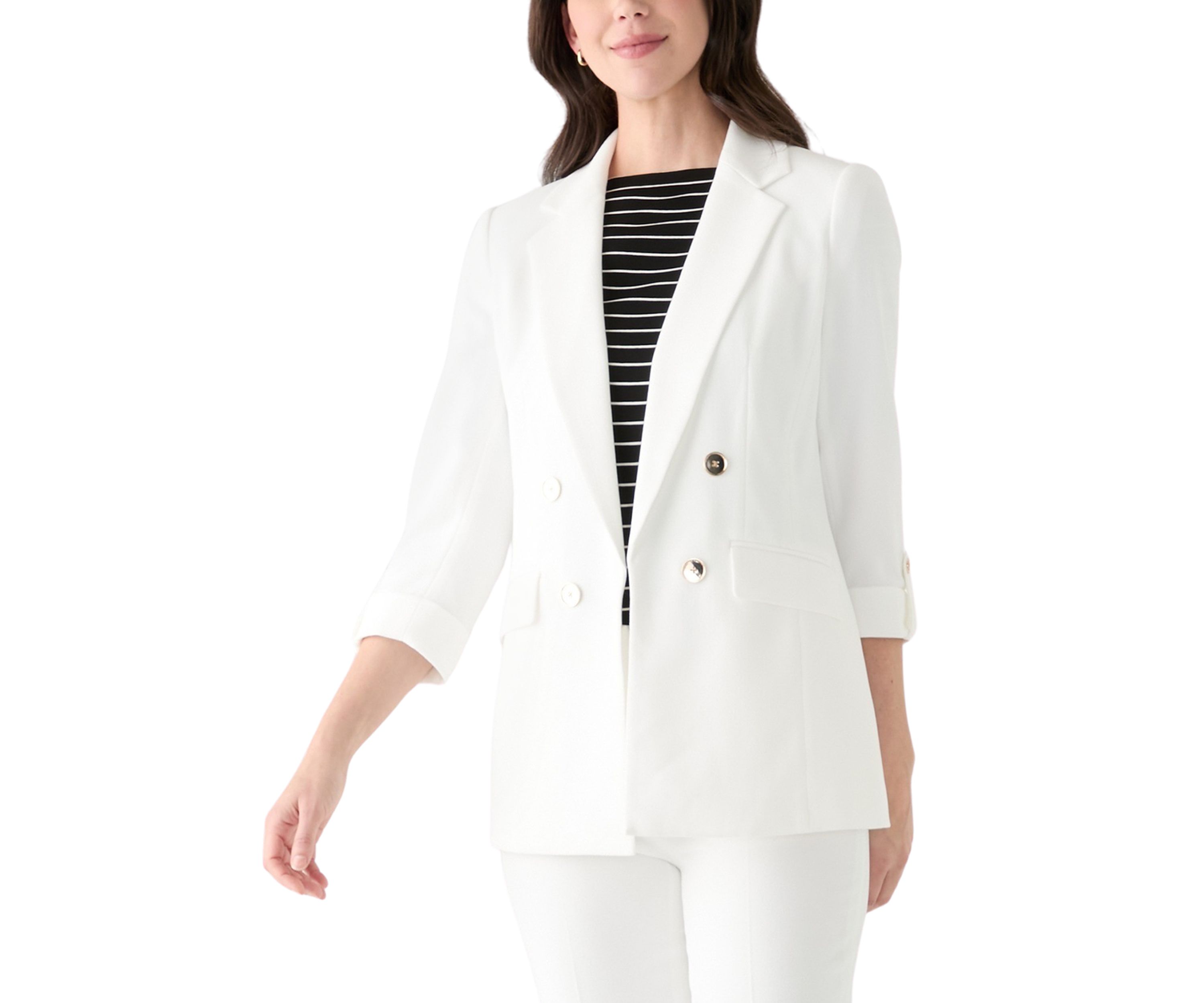 Womens Faux Double Breasted Blazer 