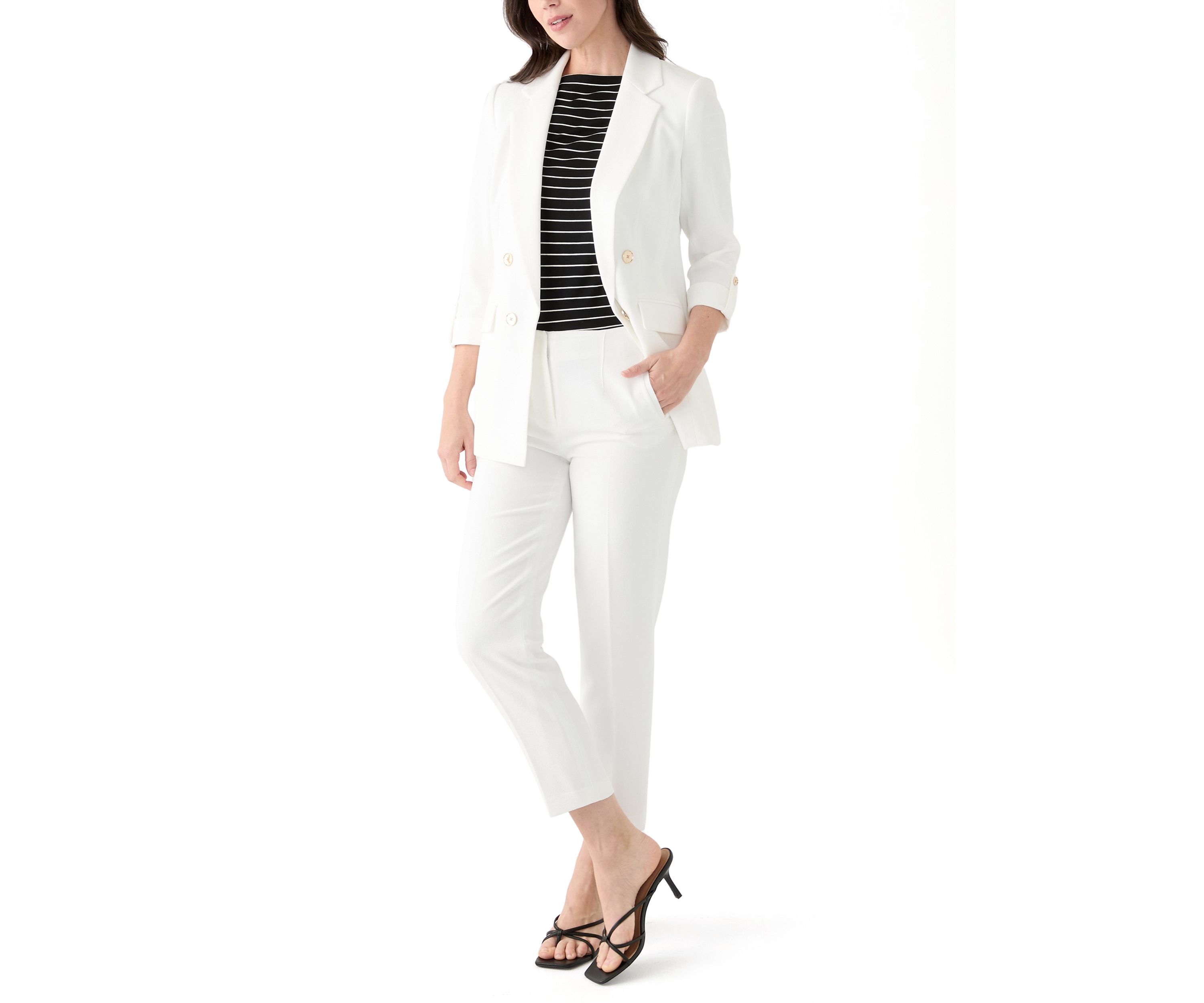 Womens Faux Double Breasted Blazer 