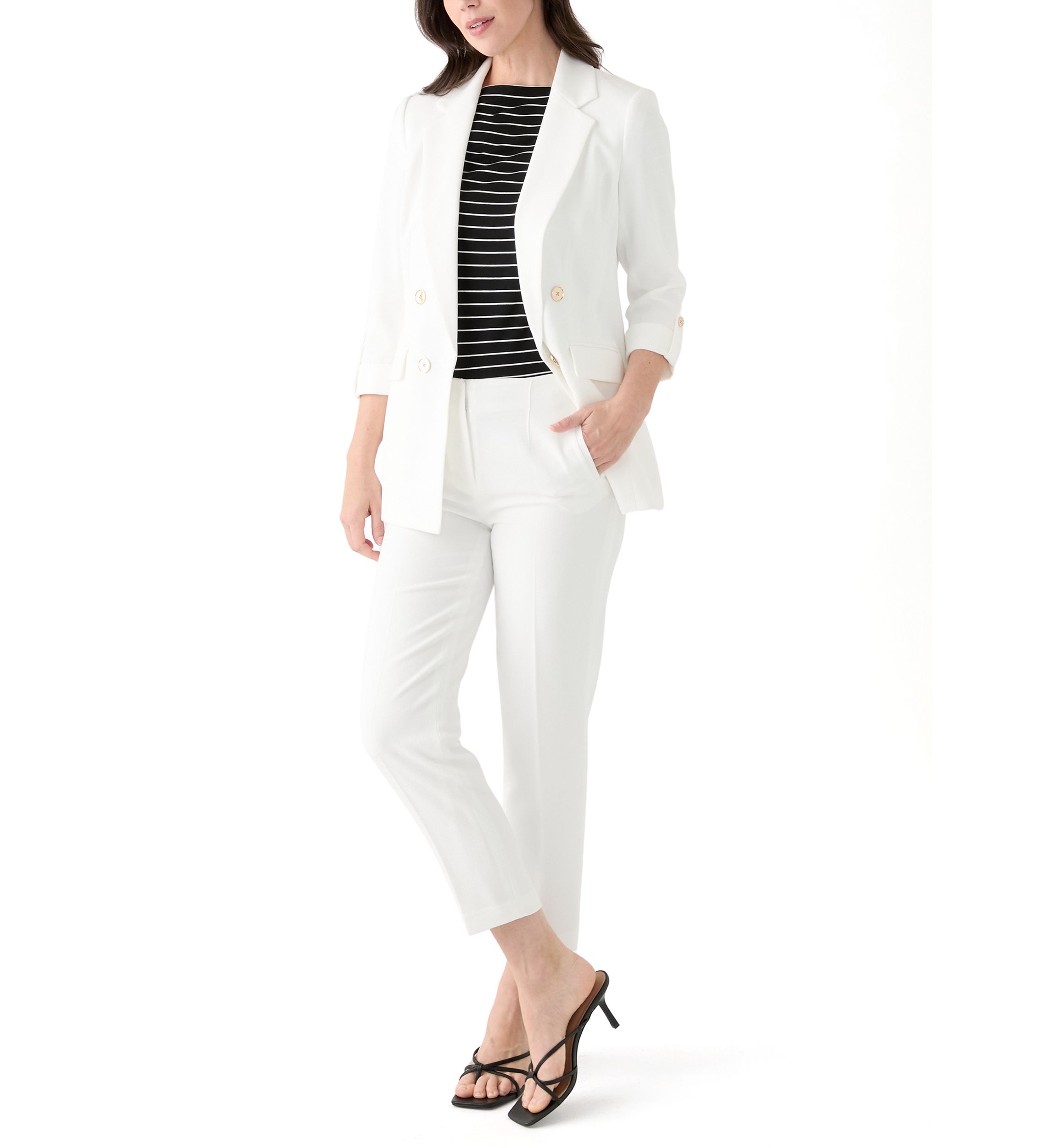 Petite Faux Double Breasted Blazer