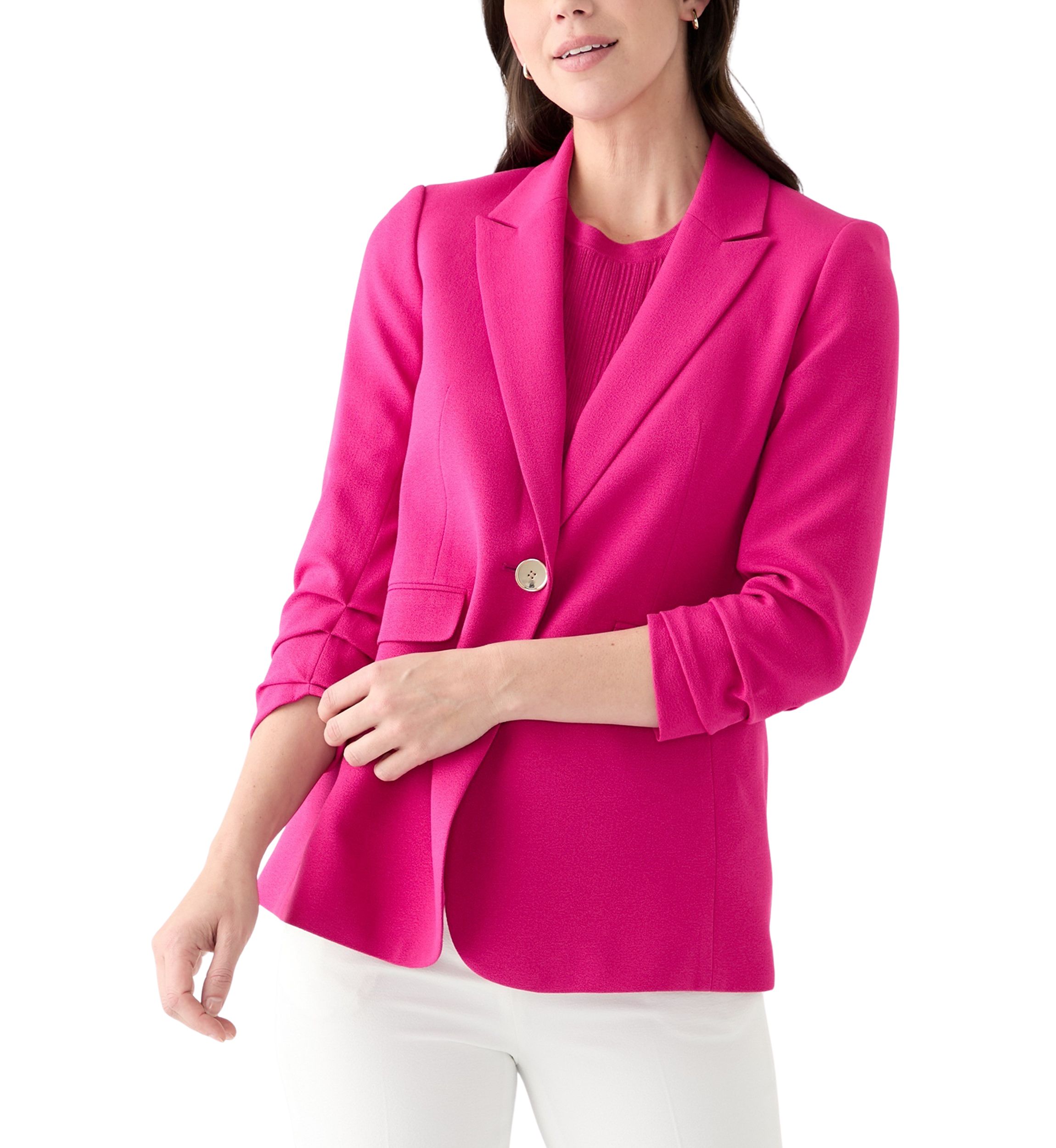 Womens One Button Peak Lapel Blazer