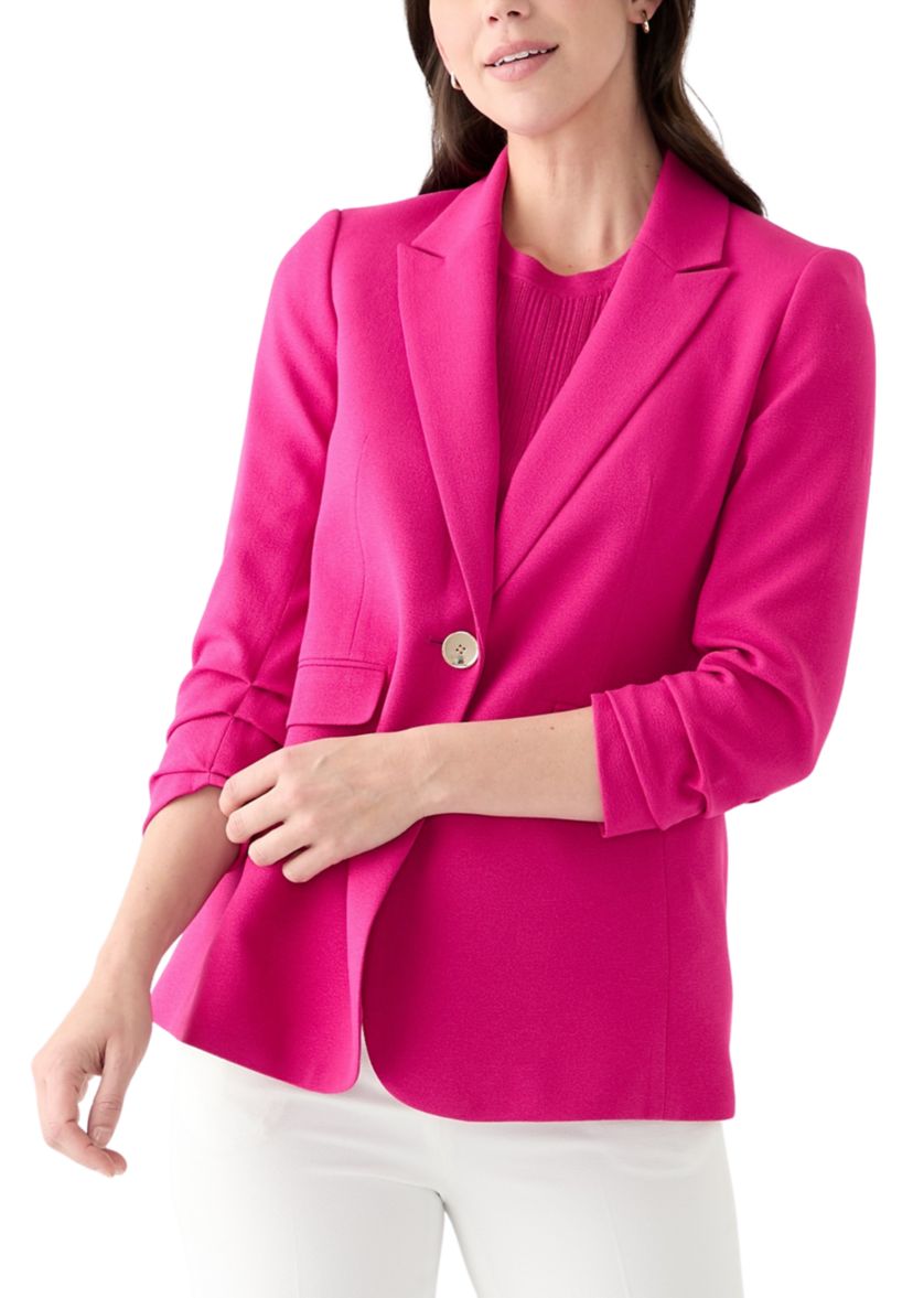 Womens One Button Peak Lapel Blazer
