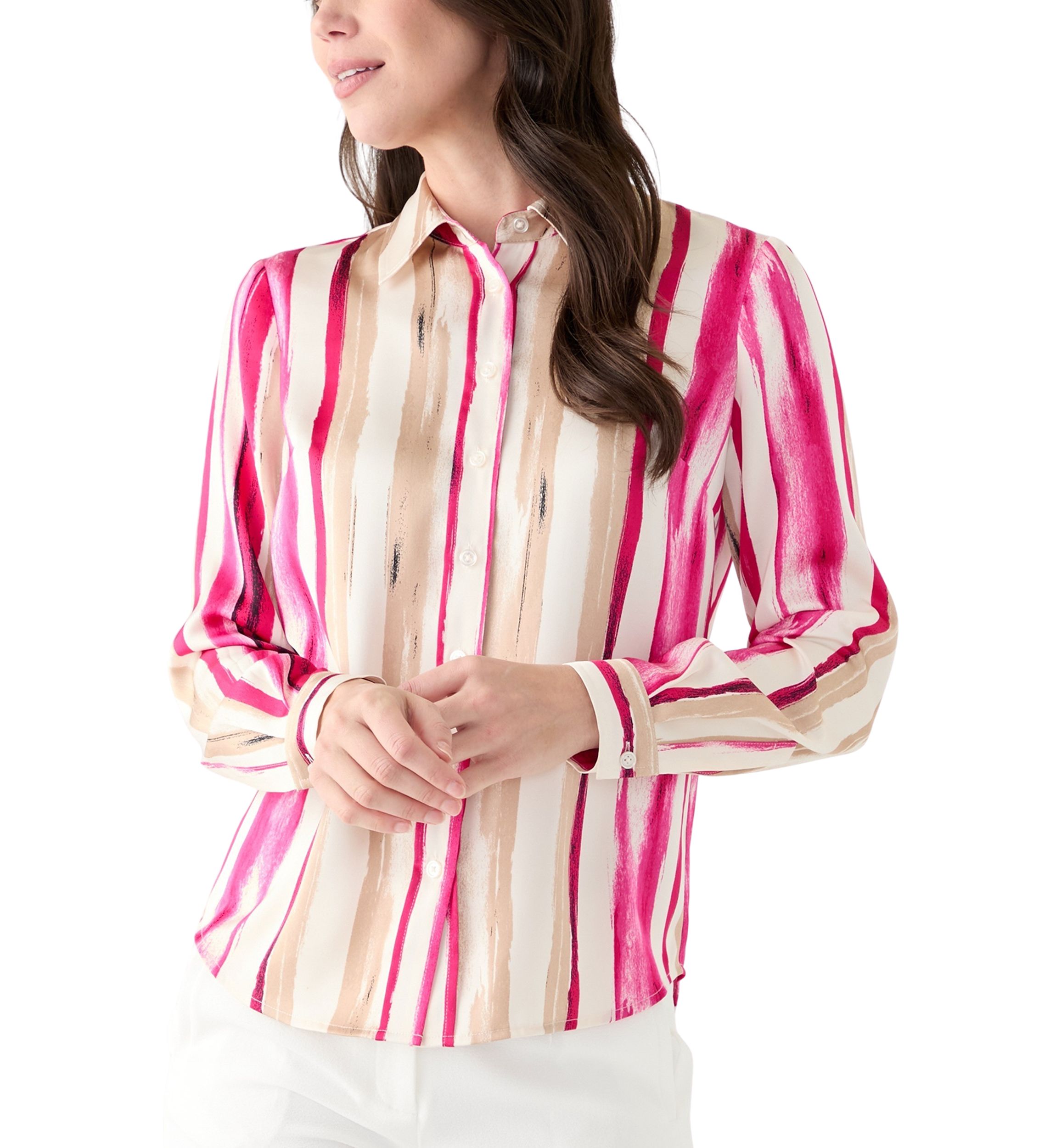 Petite Long Sleeve Button Down Shirt 