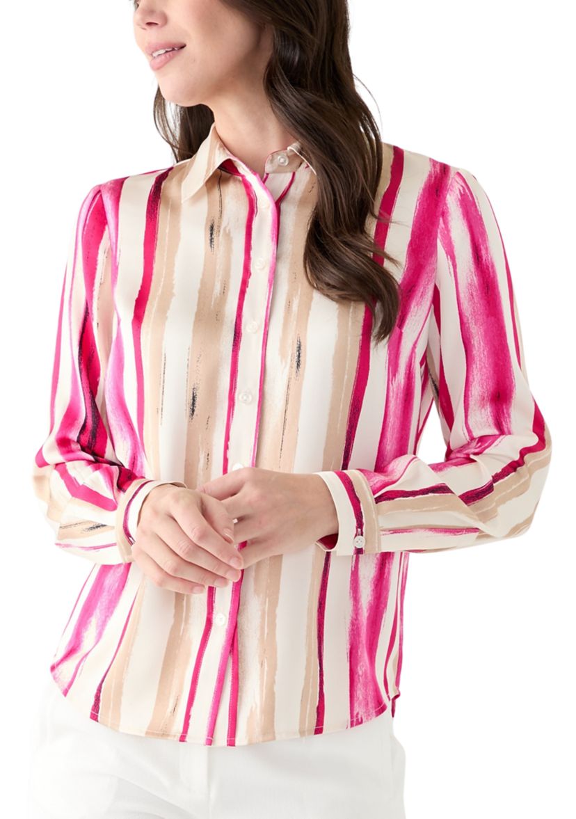Petite Long Sleeve Button Down Shirt 