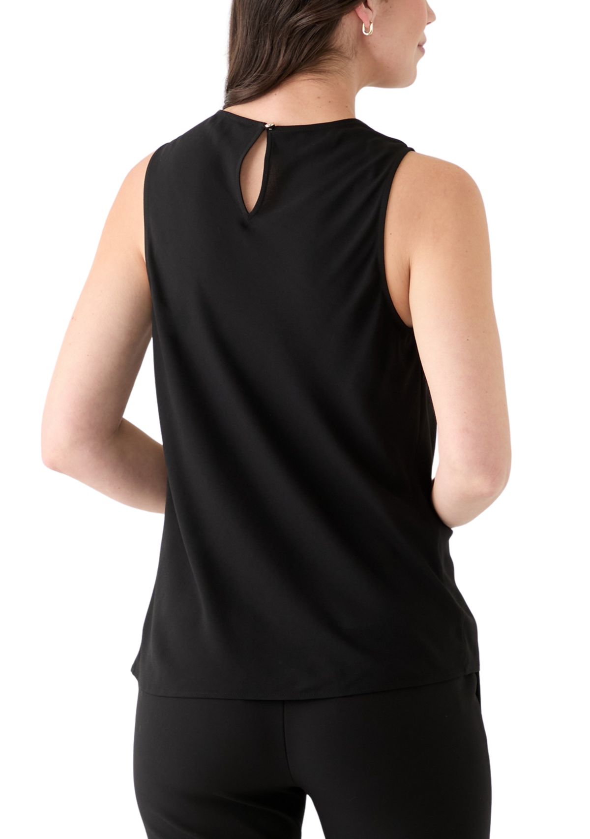 Womens Sleeveless High Neck Cowl Blouse