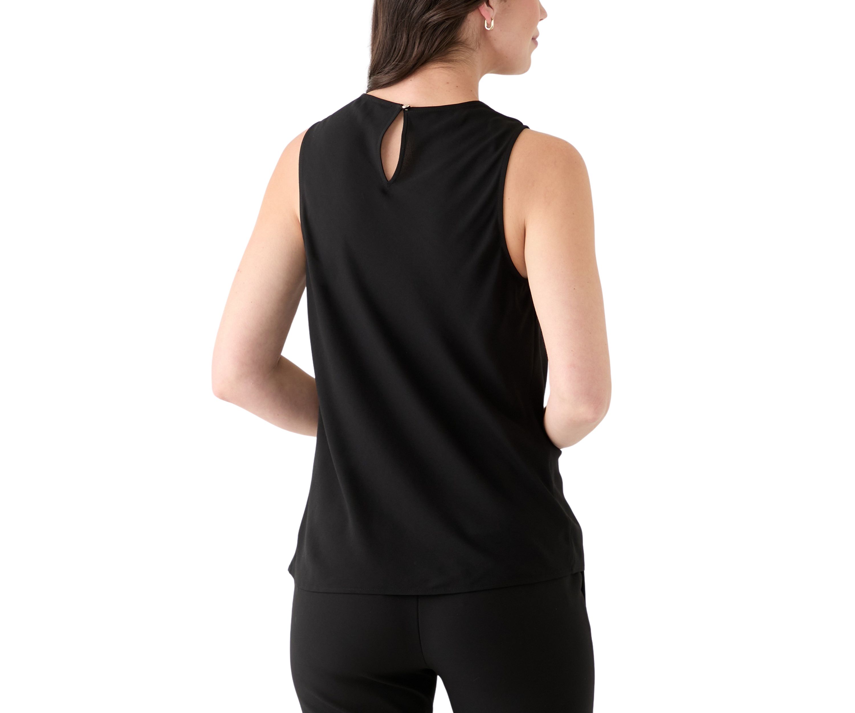 Womens Sleeveless High Neck Cowl Blouse