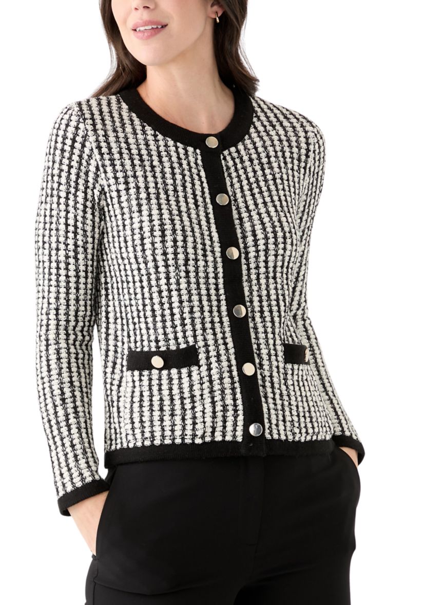 Womens Textured Tipped Cardigan 