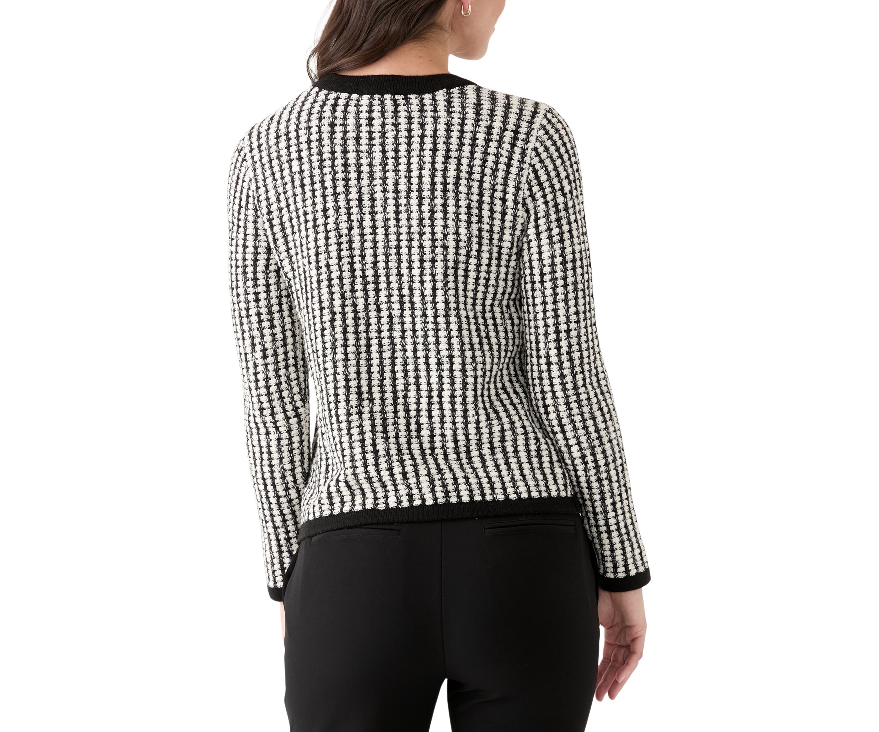 Womens Textured Tipped Cardigan 
