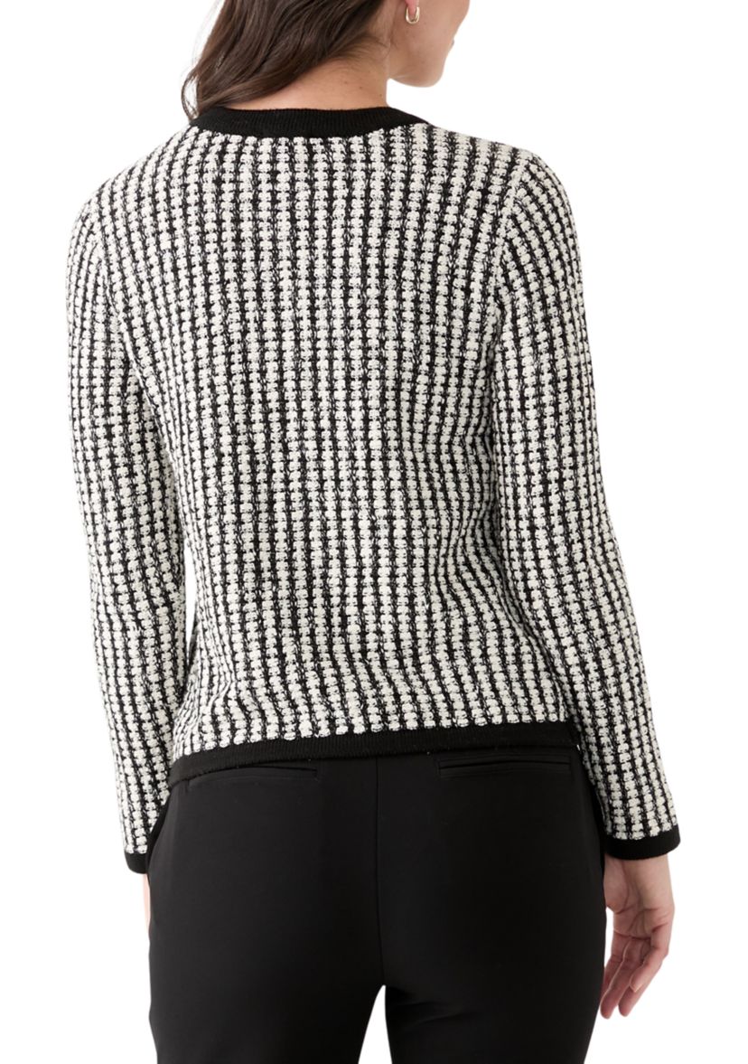 Womens Textured Tipped Cardigan 