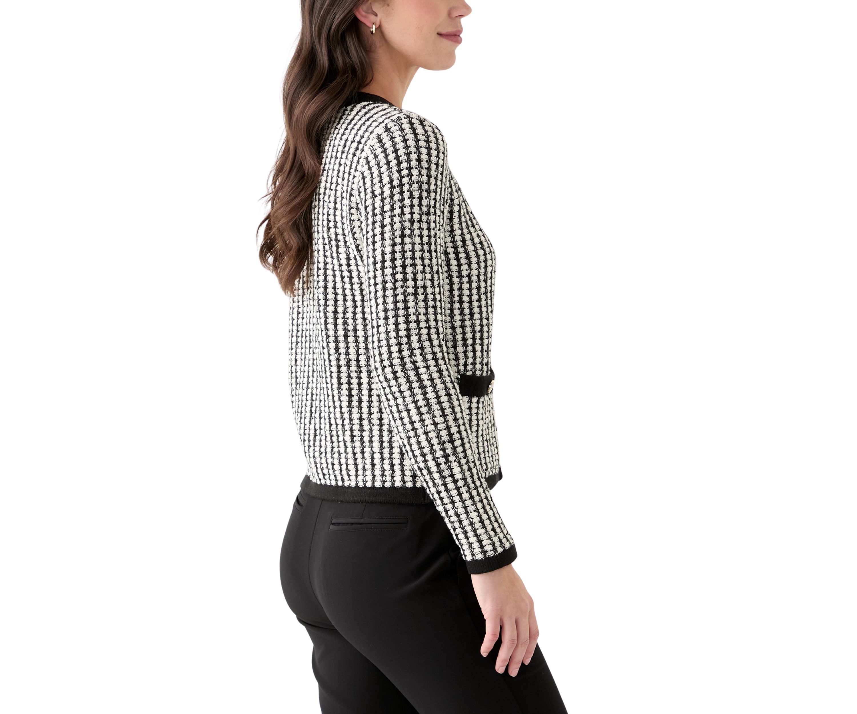 Womens Textured Tipped Cardigan 